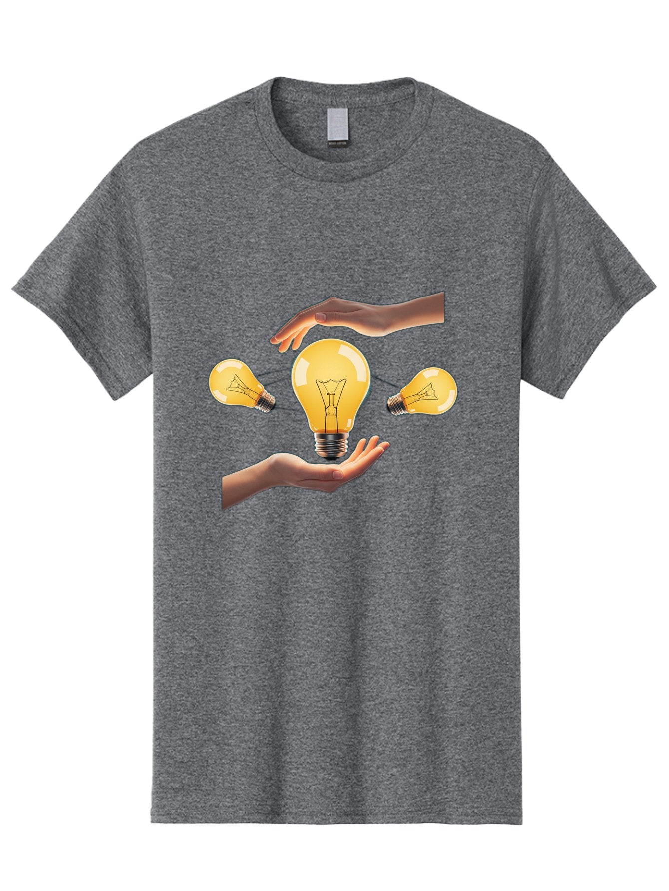 Light-Bulb Men'S Graphic Tee, 100% Cotton, Comfortable Casual Summer Wear, Machine Washable, Creative Idea, Light Bulb Moment, Innovative Thinking, Brainstorming Session, Teamwork, Collaboration, Problem Solving, Glow, Inspiration Bac121 8