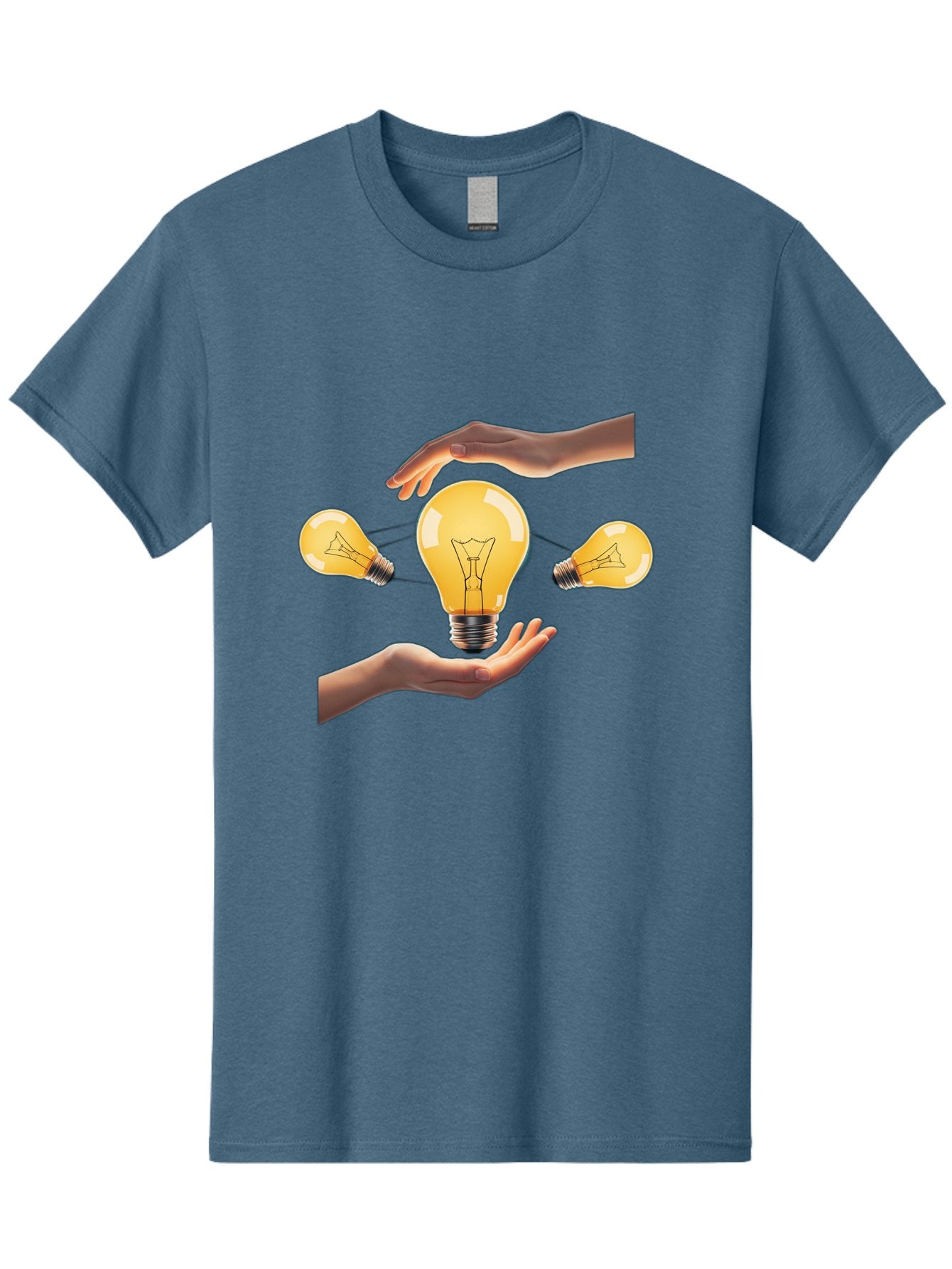 Light-Bulb Men'S Graphic Tee, 100% Cotton, Comfortable Casual Summer Wear, Machine Washable, Creative Idea, Light Bulb Moment, Innovative Thinking, Brainstorming Session, Teamwork, Collaboration, Problem Solving, Glow, Inspiration Bac121