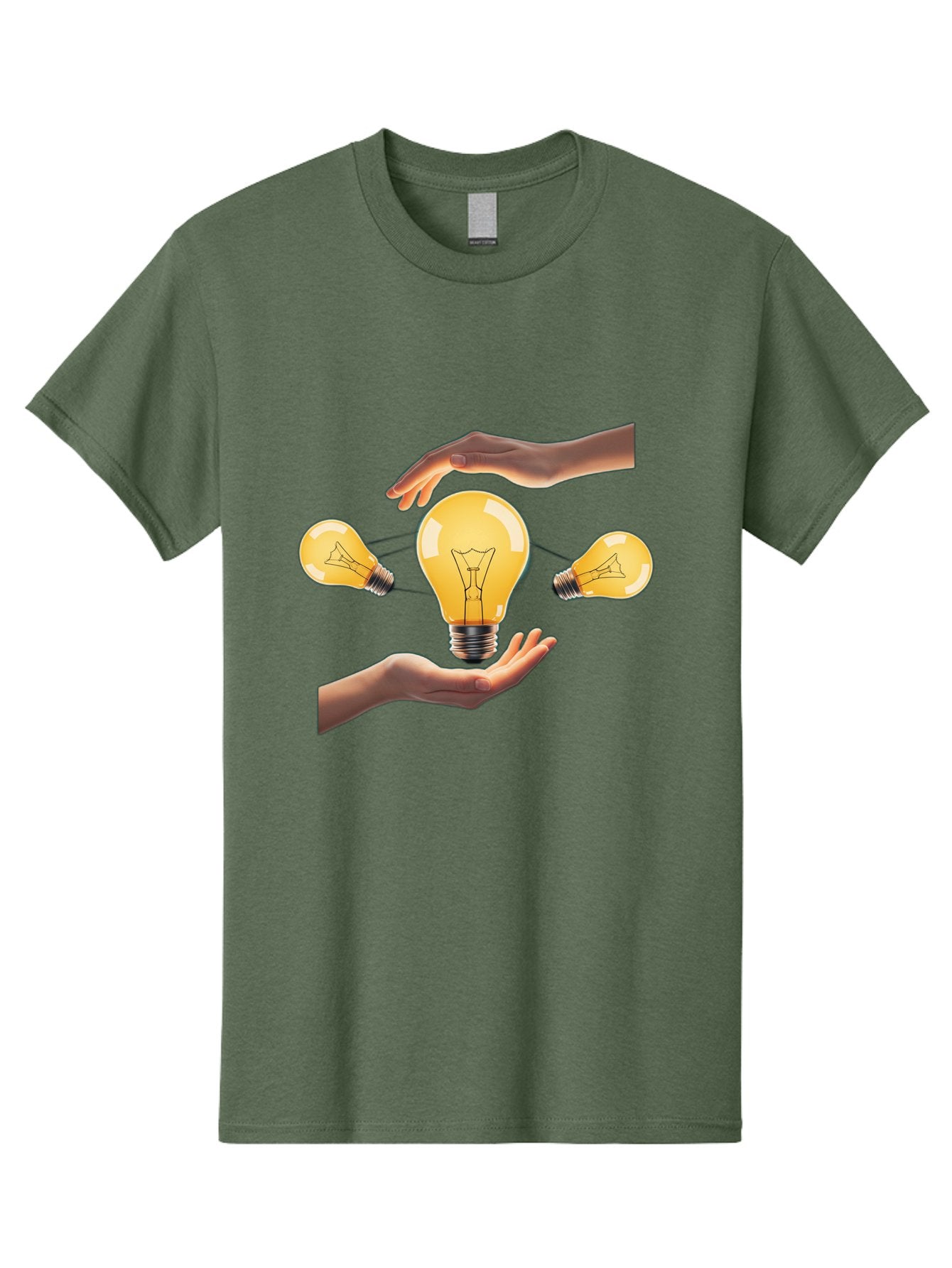 Light-Bulb Men'S Graphic Tee, 100% Cotton, Comfortable Casual Summer Wear, Machine Washable, Creative Idea, Light Bulb Moment, Innovative Thinking, Brainstorming Session, Teamwork, Collaboration, Problem Solving, Glow, Inspiration Bac121 10