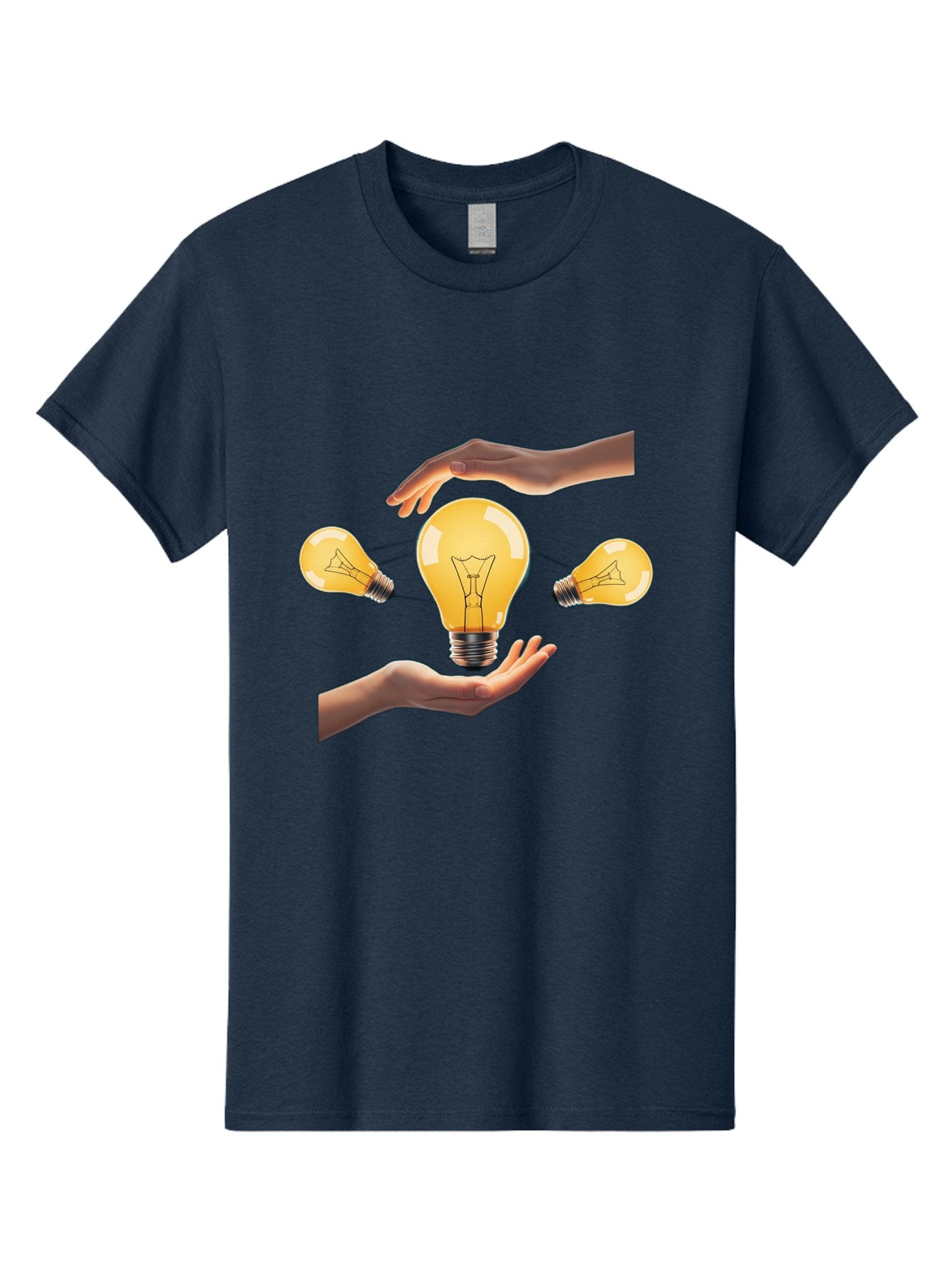 Light-Bulb Men'S Graphic Tee, 100% Cotton, Comfortable Casual Summer Wear, Machine Washable, Creative Idea, Light Bulb Moment, Innovative Thinking, Brainstorming Session, Teamwork, Collaboration, Problem Solving, Glow, Inspiration Bac121 9