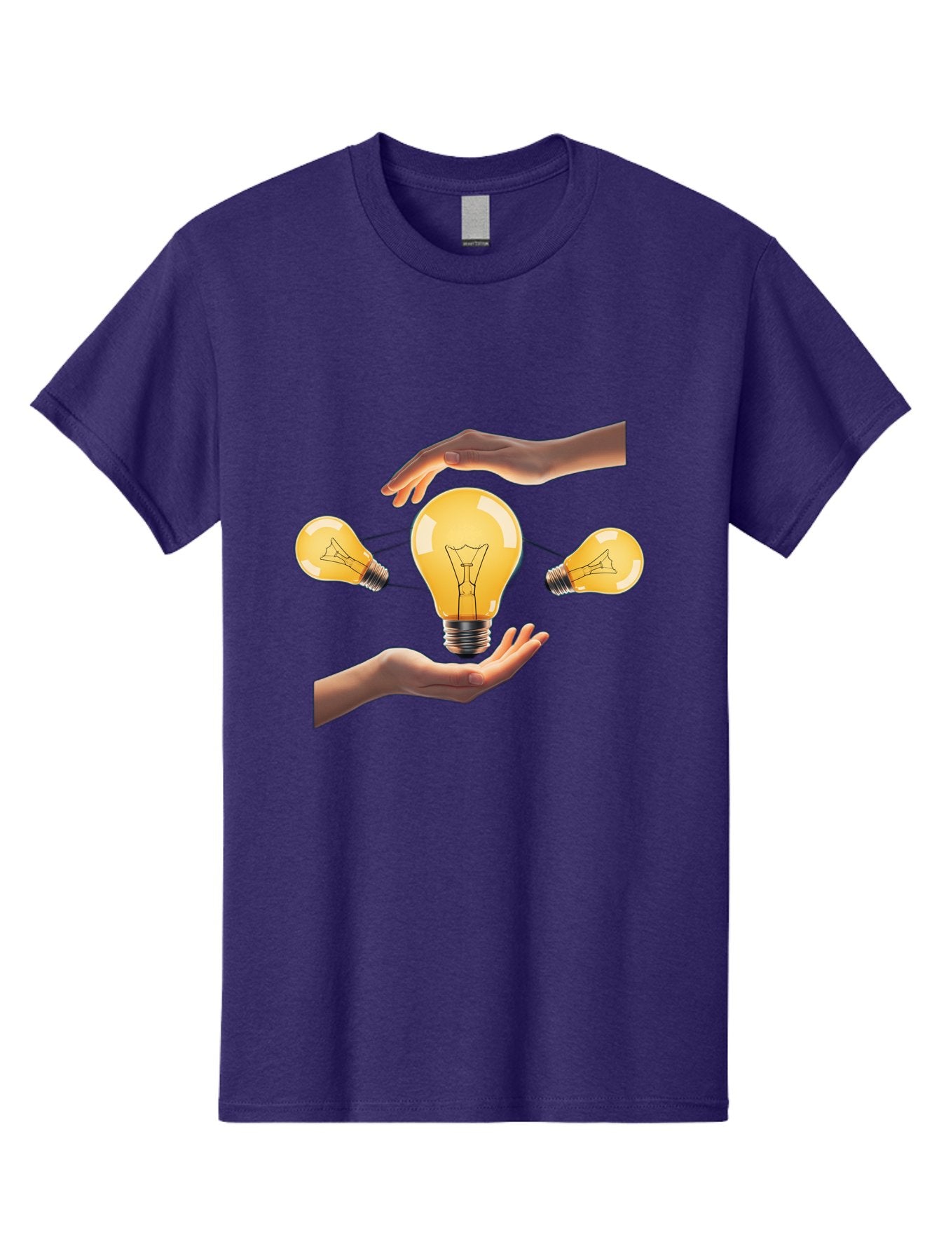 Light-Bulb Men'S Graphic Tee, 100% Cotton, Comfortable Casual Summer Wear, Machine Washable, Creative Idea, Light Bulb Moment, Innovative Thinking, Brainstorming Session, Teamwork, Collaboration, Problem Solving, Glow, Inspiration Bac121 3