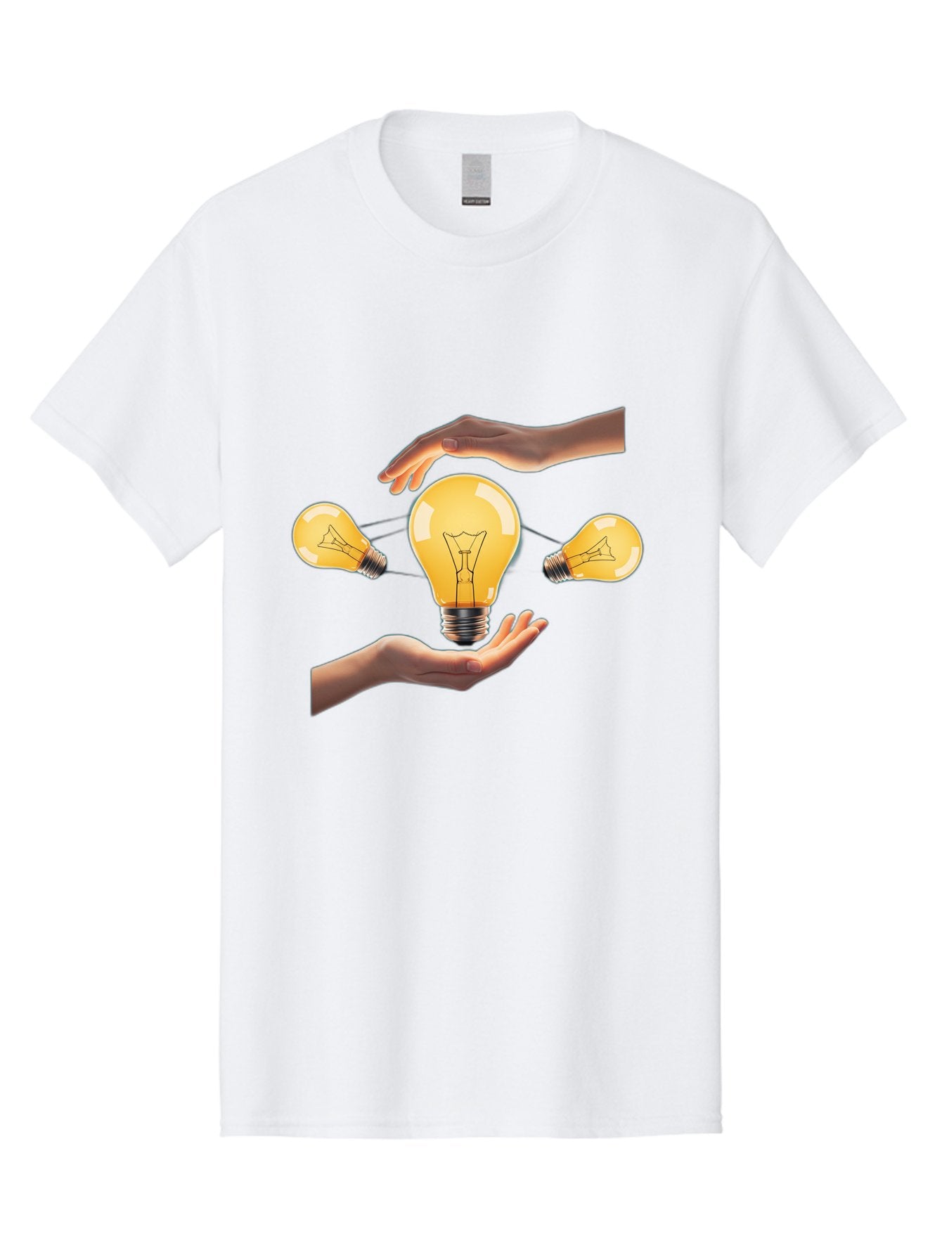 Light-Bulb Men'S Graphic Tee, 100% Cotton, Comfortable Casual Summer Wear, Machine Washable, Creative Idea, Light Bulb Moment, Innovative Thinking, Brainstorming Session, Teamwork, Collaboration, Problem Solving, Glow, Inspiration Bac121 12