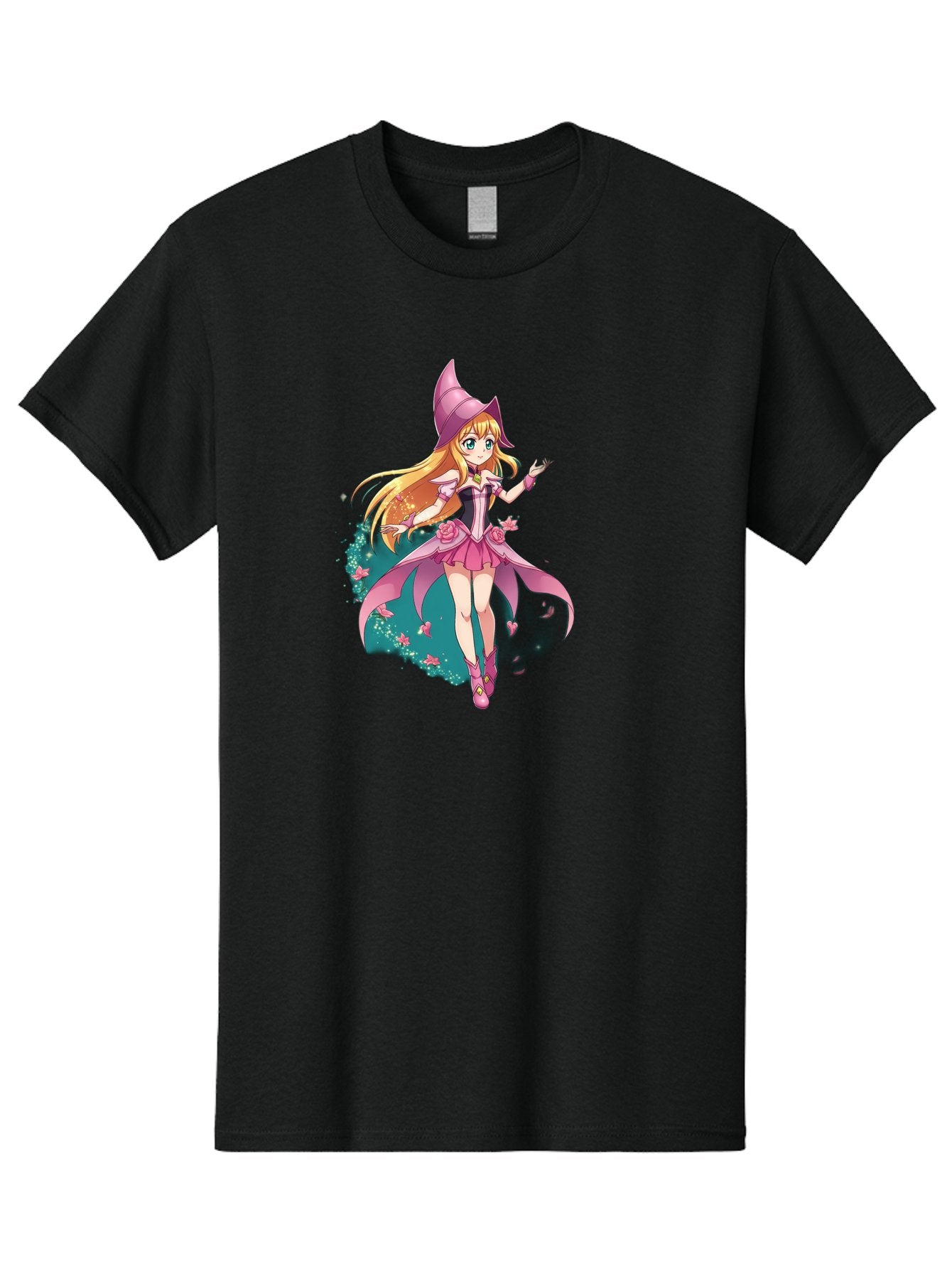 Lockette Men'S Graphic Tee, 100% Cotton, Comfortable Casual Summer Wear, Machine Washable, Anime Girl, Magical Powers, Fantasy Illustration, Pink Dress, Blonde Hair, Blue Eyes, Pink Hat, Charming Character, Winx Club Bac122 14