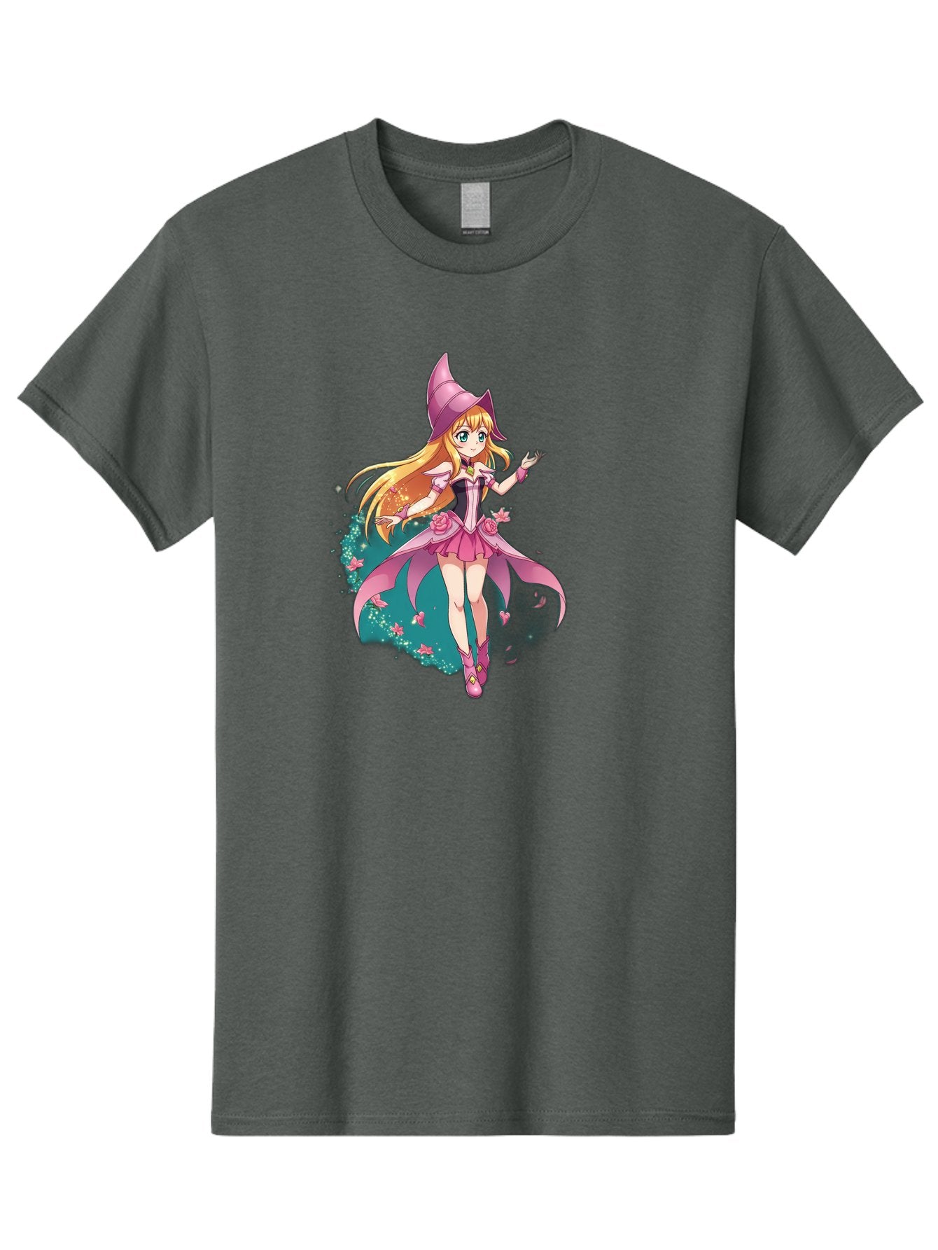 Lockette Men'S Graphic Tee, 100% Cotton, Comfortable Casual Summer Wear, Machine Washable, Anime Girl, Magical Powers, Fantasy Illustration, Pink Dress, Blonde Hair, Blue Eyes, Pink Hat, Charming Character, Winx Club Bac122 9