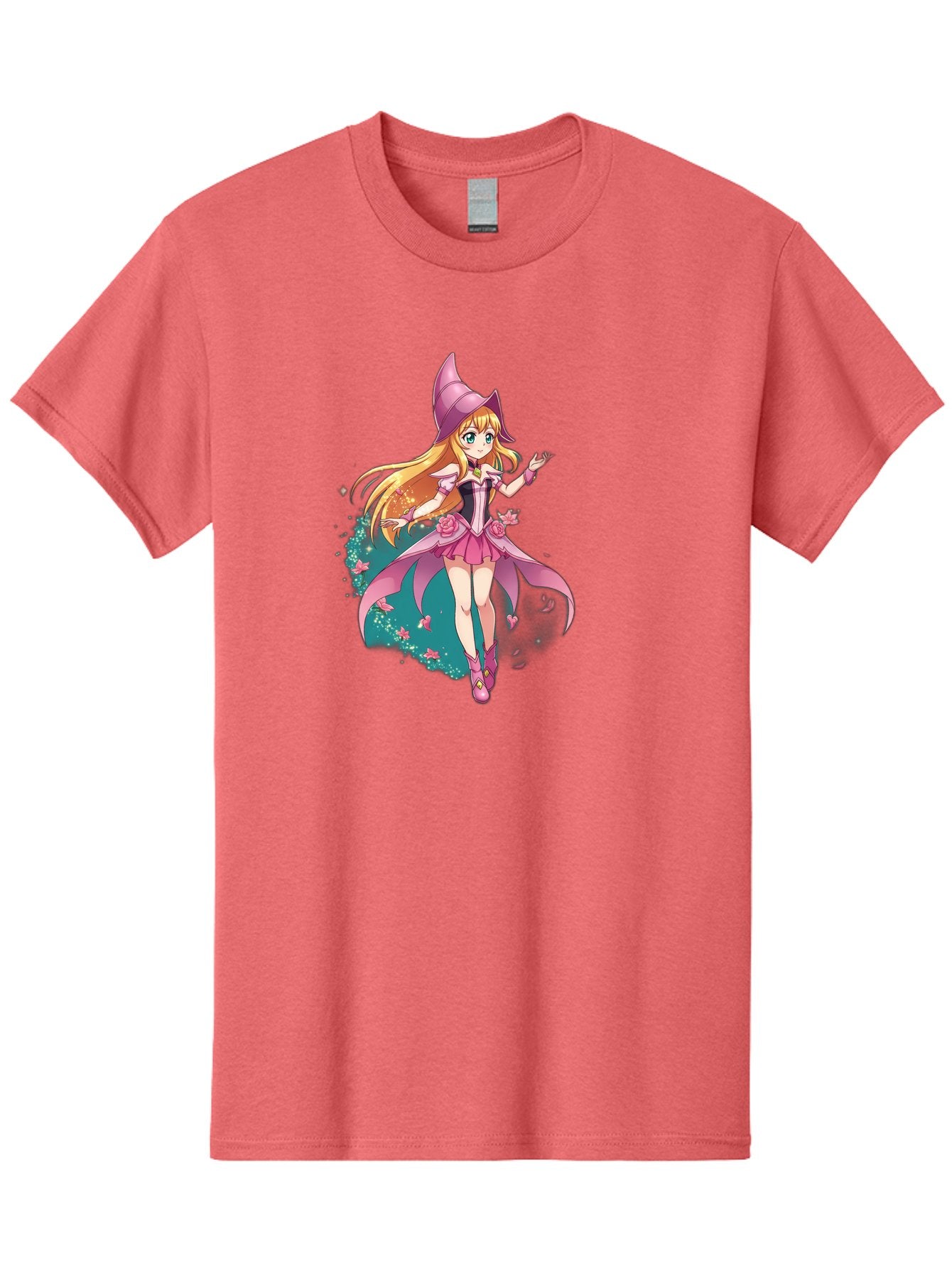 Lockette Men'S Graphic Tee, 100% Cotton, Comfortable Casual Summer Wear, Machine Washable, Anime Girl, Magical Powers, Fantasy Illustration, Pink Dress, Blonde Hair, Blue Eyes, Pink Hat, Charming Character, Winx Club Bac122 12