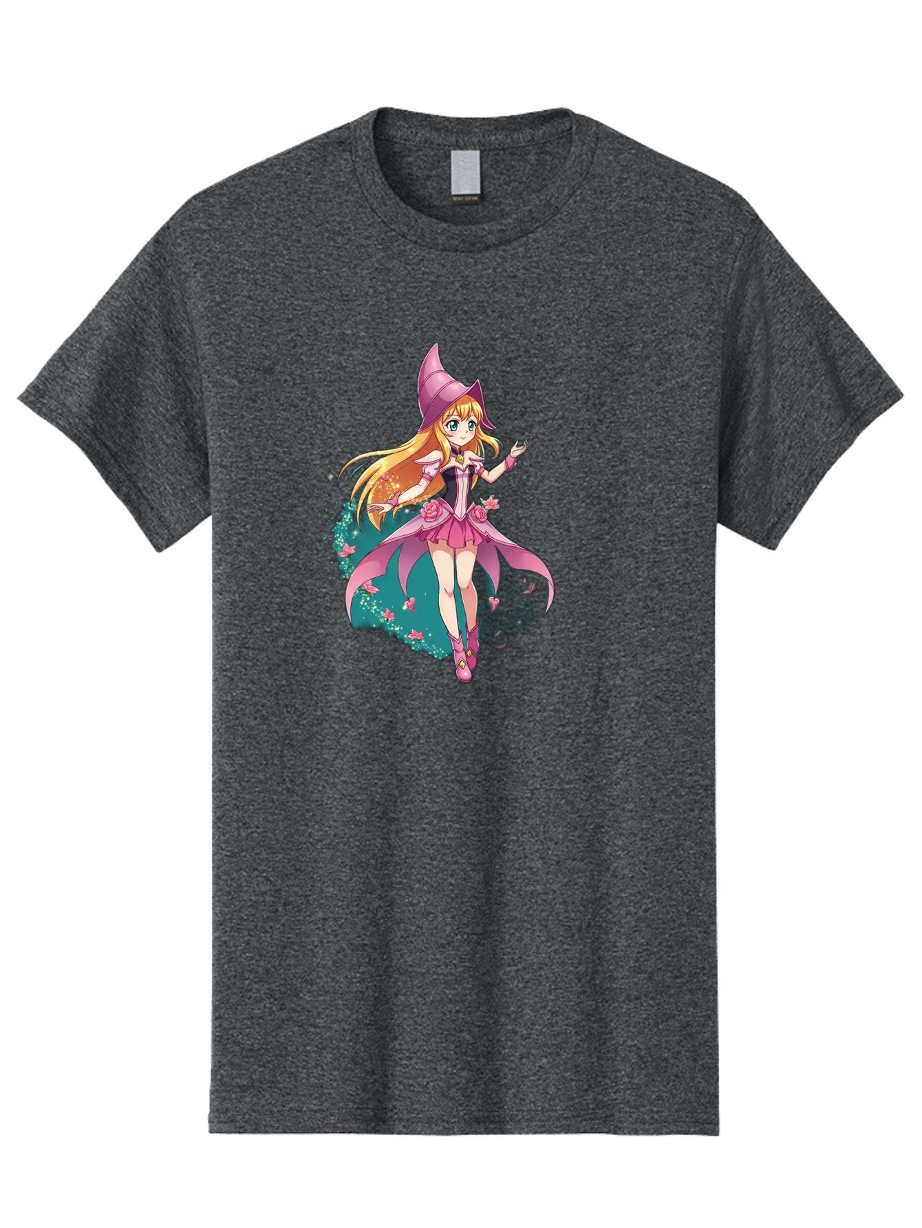 Lockette Men'S Graphic Tee, 100% Cotton, Comfortable Casual Summer Wear, Machine Washable, Anime Girl, Magical Powers, Fantasy Illustration, Pink Dress, Blonde Hair, Blue Eyes, Pink Hat, Charming Character, Winx Club Bac122 7