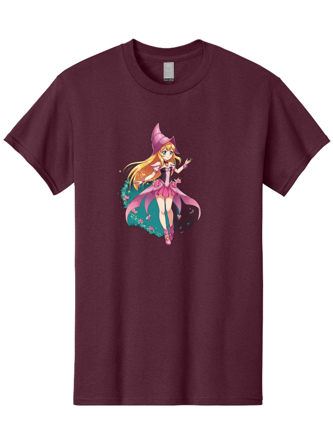 Lockette Men'S Graphic Tee, 100% Cotton, Comfortable Casual Summer Wear, Machine Washable, Anime Girl, Magical Powers, Fantasy Illustration, Pink Dress, Blonde Hair, Blue Eyes, Pink Hat, Charming Character, Winx Club Bac122 6