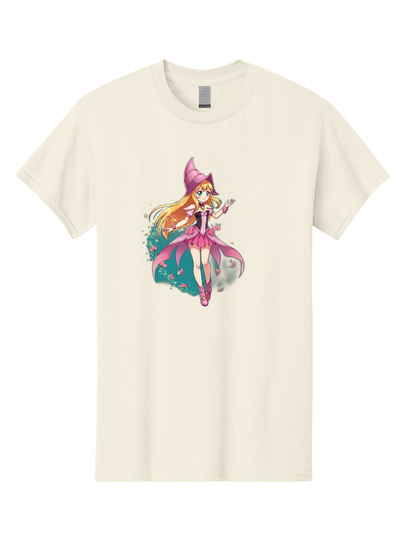 Lockette Men'S Graphic Tee, 100% Cotton, Comfortable Casual Summer Wear, Machine Washable, Anime Girl, Magical Powers, Fantasy Illustration, Pink Dress, Blonde Hair, Blue Eyes, Pink Hat, Charming Character, Winx Club Bac122