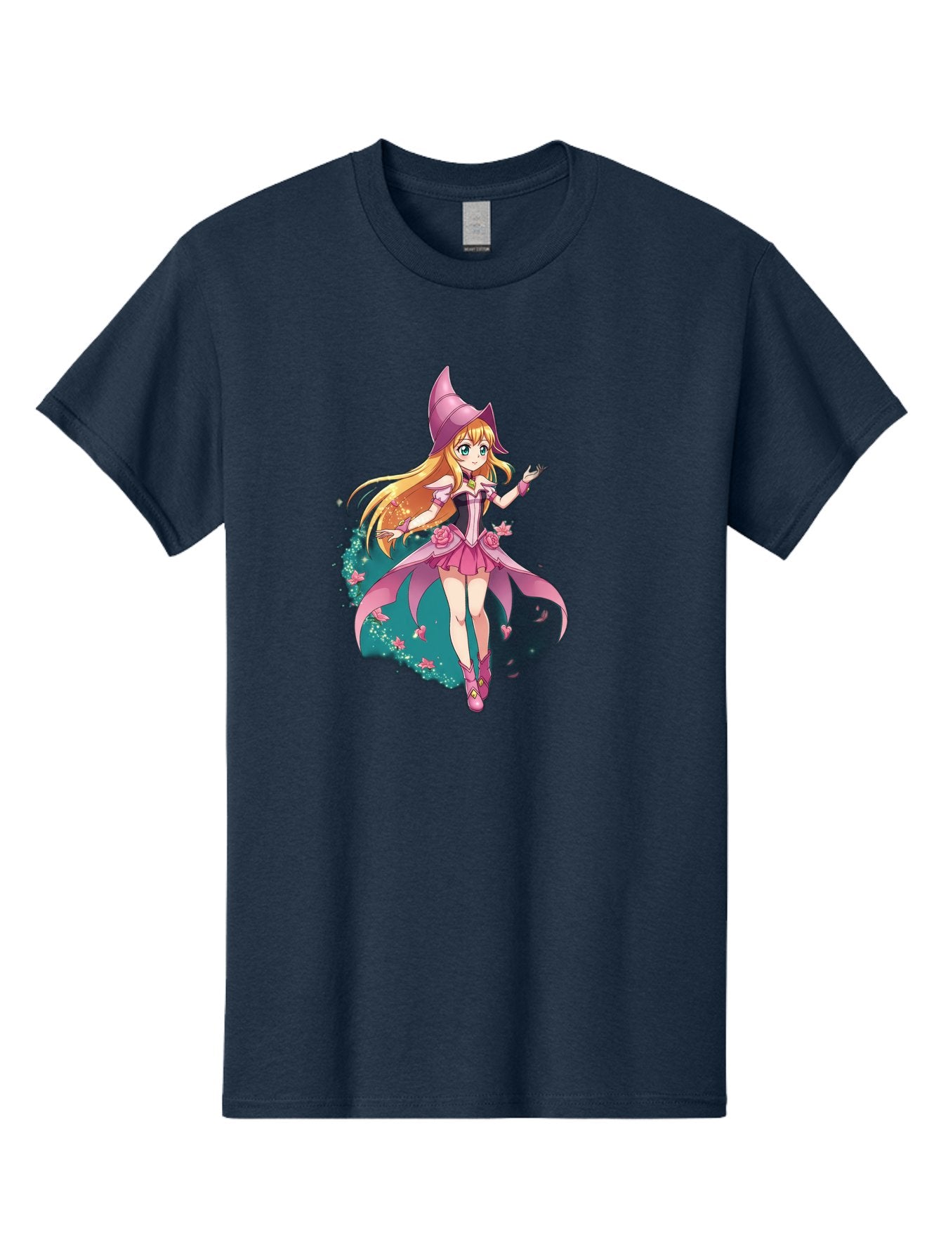 Lockette Men'S Graphic Tee, 100% Cotton, Comfortable Casual Summer Wear, Machine Washable, Anime Girl, Magical Powers, Fantasy Illustration, Pink Dress, Blonde Hair, Blue Eyes, Pink Hat, Charming Character, Winx Club Bac122 4