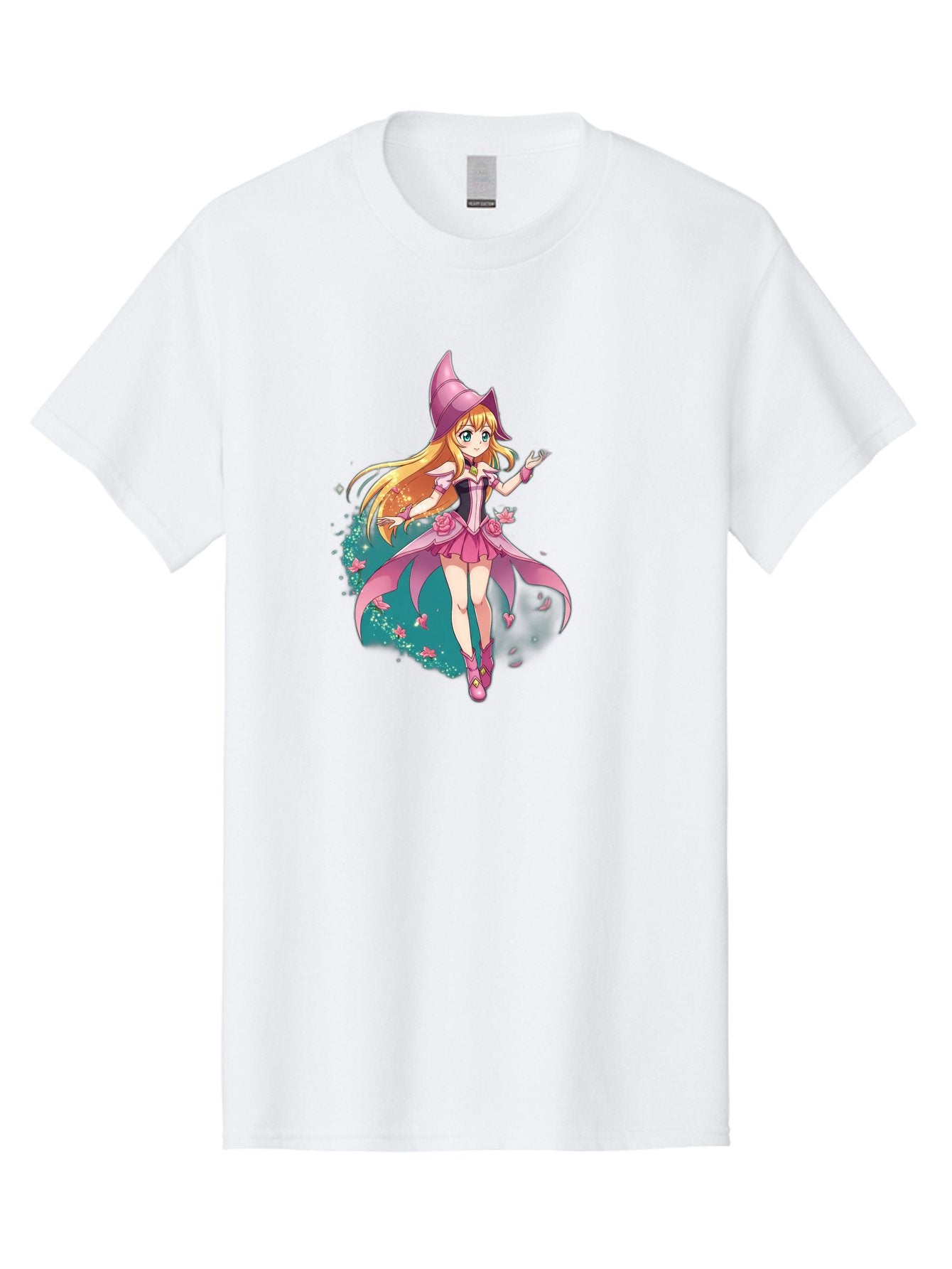 Lockette Men'S Graphic Tee, 100% Cotton, Comfortable Casual Summer Wear, Machine Washable, Anime Girl, Magical Powers, Fantasy Illustration, Pink Dress, Blonde Hair, Blue Eyes, Pink Hat, Charming Character, Winx Club Bac122