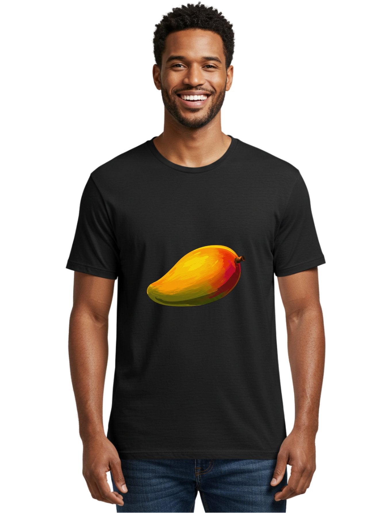 Mango-4 Men'S Graphic Tee, 100% Cotton, Comfortable Casual Summer Wear, Machine Washable, Yellow Mango, Ripe Fruit, Tropical Flavor, Sweet Juice, Vibrant Color, Digital Art, Fruit Illustration, Mango Graphic Bac131 21