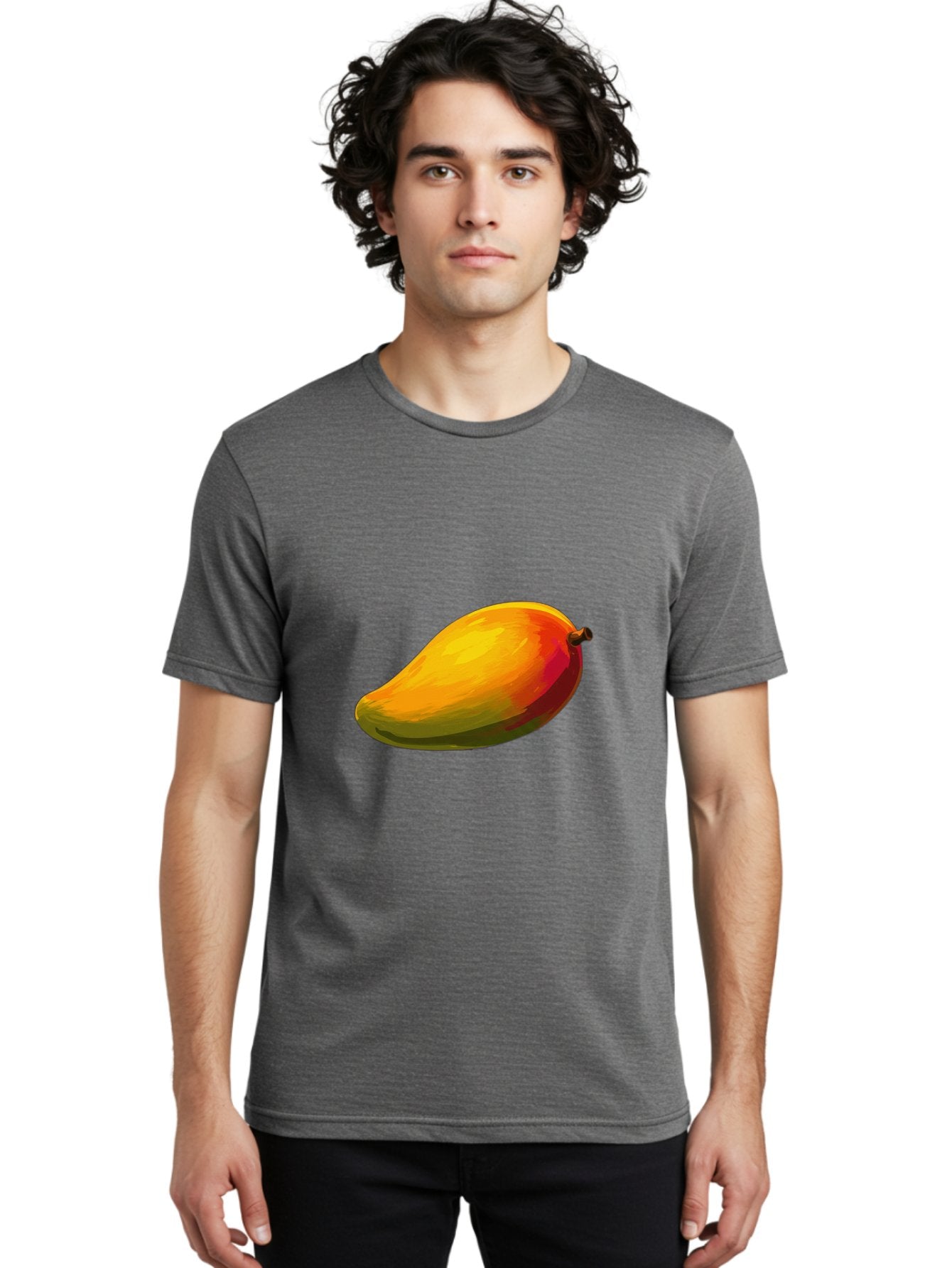 Mango-4 Men'S Graphic Tee, 100% Cotton, Comfortable Casual Summer Wear, Machine Washable, Yellow Mango, Ripe Fruit, Tropical Flavor, Sweet Juice, Vibrant Color, Digital Art, Fruit Illustration, Mango Graphic Bac131 29