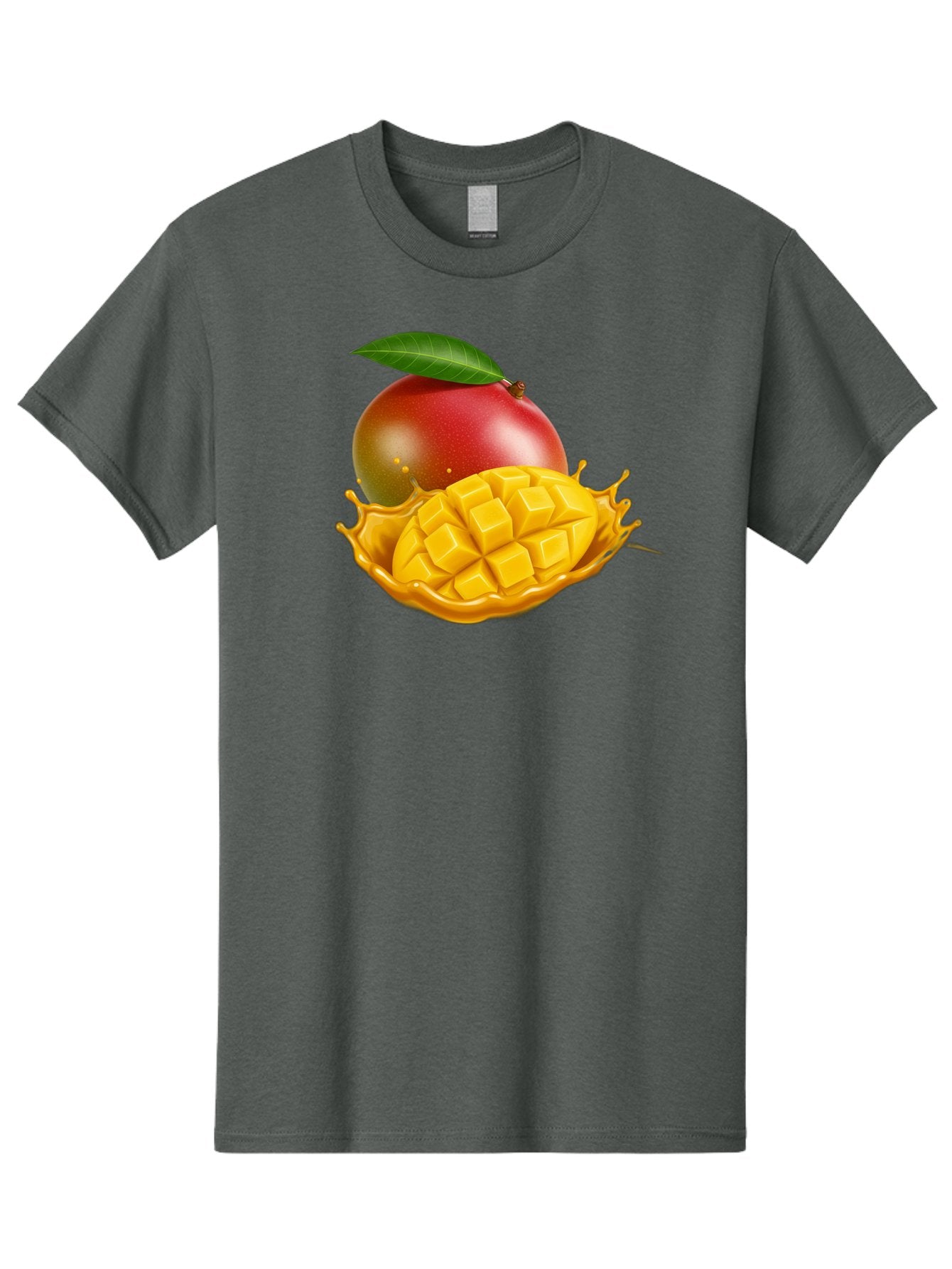 Mango-5 Men'S Graphic Tee, 100% Cotton, Comfortable Casual Summer Wear, Machine Washable, Juicy Mango, Mango Chunks, Fresh Fruit, Yellow Mango, Ripe Mango, Mango Juice, Tropical Flavors, Sweet And Tangy Bac132 5