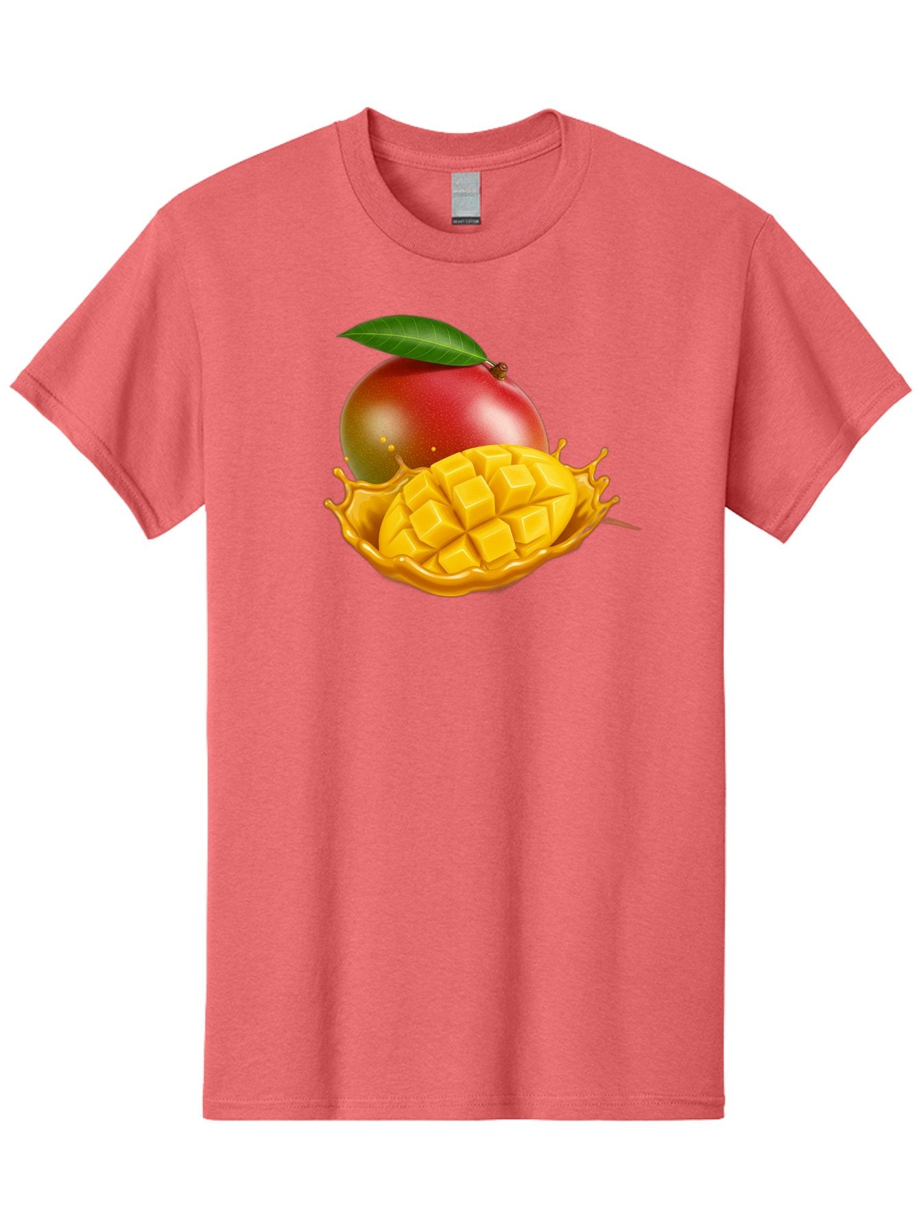 Mango-5 Men'S Graphic Tee, 100% Cotton, Comfortable Casual Summer Wear, Machine Washable, Juicy Mango, Mango Chunks, Fresh Fruit, Yellow Mango, Ripe Mango, Mango Juice, Tropical Flavors, Sweet And Tangy Bac132 6