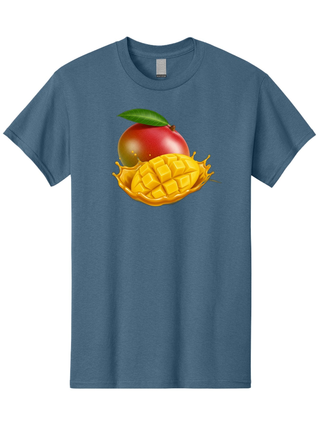Mango-5 Men'S Graphic Tee, 100% Cotton, Comfortable Casual Summer Wear, Machine Washable, Juicy Mango, Mango Chunks, Fresh Fruit, Yellow Mango, Ripe Mango, Mango Juice, Tropical Flavors, Sweet And Tangy Bac132 13
