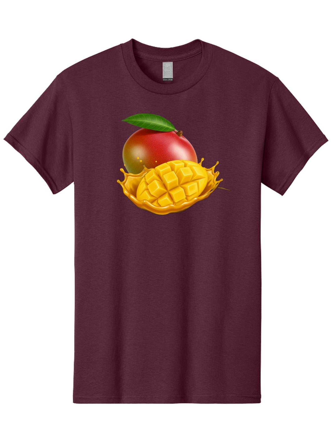 Mango-5 Men'S Graphic Tee, 100% Cotton, Comfortable Casual Summer Wear, Machine Washable, Juicy Mango, Mango Chunks, Fresh Fruit, Yellow Mango, Ripe Mango, Mango Juice, Tropical Flavors, Sweet And Tangy Bac132