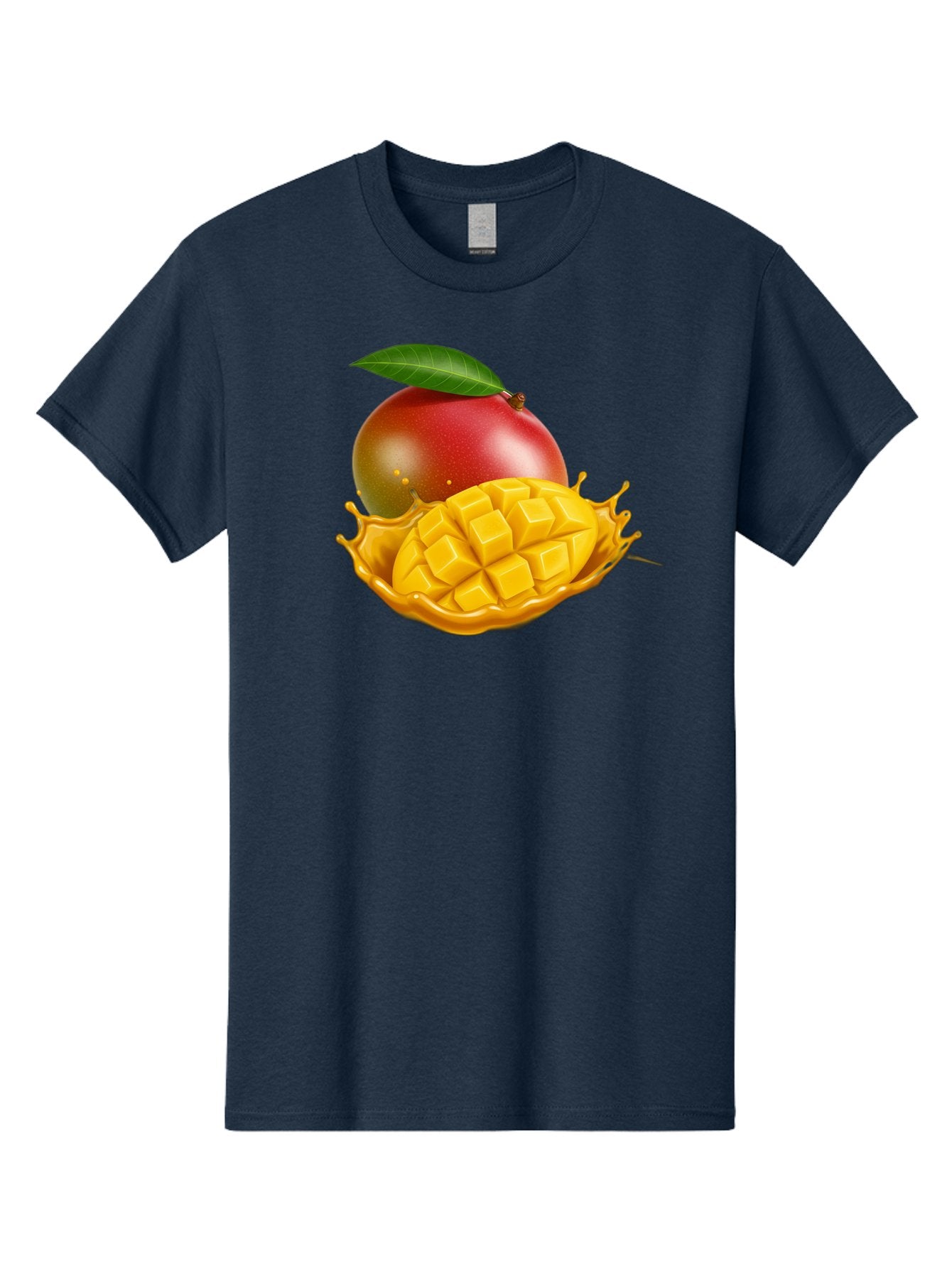 Mango-5 Men'S Graphic Tee, 100% Cotton, Comfortable Casual Summer Wear, Machine Washable, Juicy Mango, Mango Chunks, Fresh Fruit, Yellow Mango, Ripe Mango, Mango Juice, Tropical Flavors, Sweet And Tangy Bac132 14