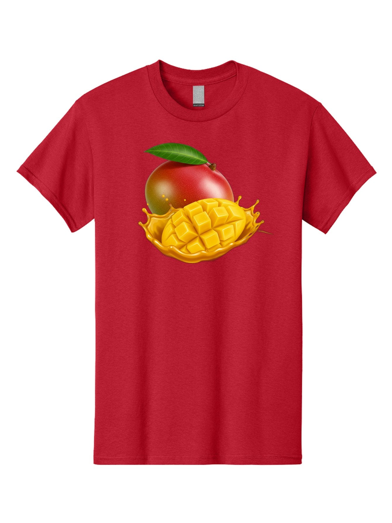 Mango-5 Men'S Graphic Tee, 100% Cotton, Comfortable Casual Summer Wear, Machine Washable, Juicy Mango, Mango Chunks, Fresh Fruit, Yellow Mango, Ripe Mango, Mango Juice, Tropical Flavors, Sweet And Tangy Bac132
