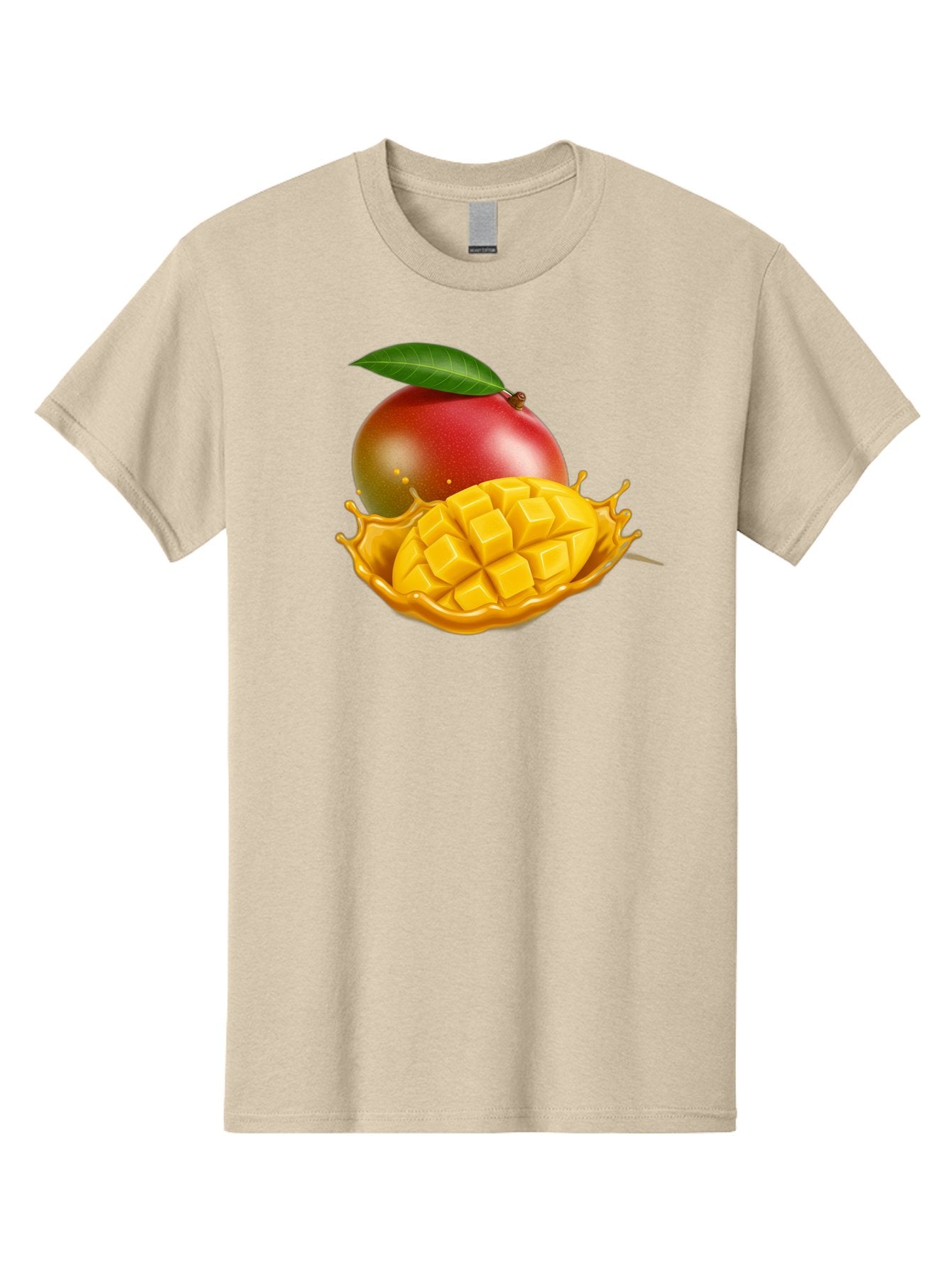 Mango-5 Men'S Graphic Tee, 100% Cotton, Comfortable Casual Summer Wear, Machine Washable, Juicy Mango, Mango Chunks, Fresh Fruit, Yellow Mango, Ripe Mango, Mango Juice, Tropical Flavors, Sweet And Tangy Bac132 4