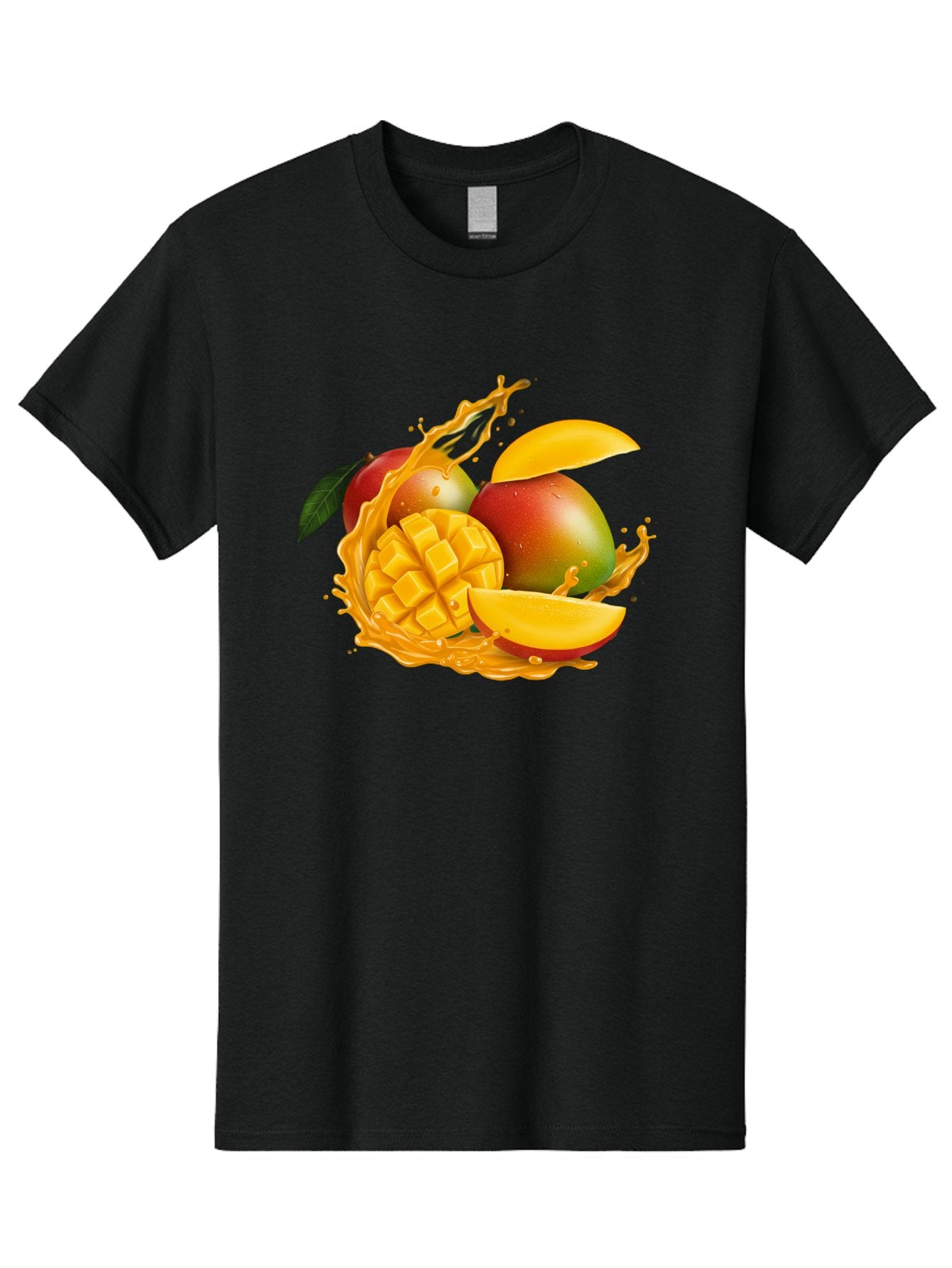 Mango-6 Men'S Graphic Tee, 100% Cotton, Comfortable Casual Summer Wear, Machine Washable, Juicy Mango, Mango Slices, Mango Chunks, Fresh Fruit, Tropical Fruit, Vibrant Colors, Splashing Juice, Mango Juice Bac133 11