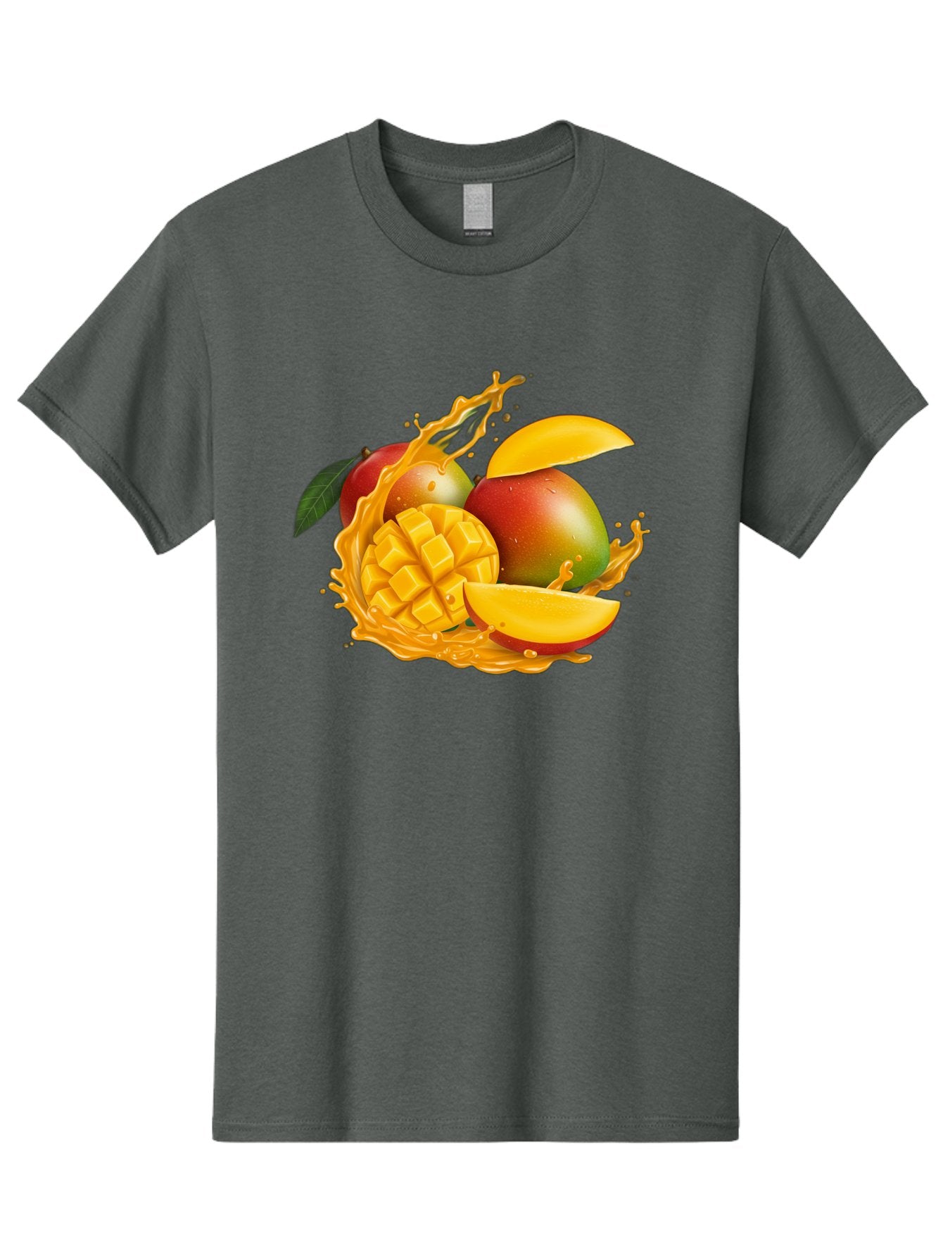 Mango-6 Men'S Graphic Tee, 100% Cotton, Comfortable Casual Summer Wear, Machine Washable, Juicy Mango, Mango Slices, Mango Chunks, Fresh Fruit, Tropical Fruit, Vibrant Colors, Splashing Juice, Mango Juice Bac133 6