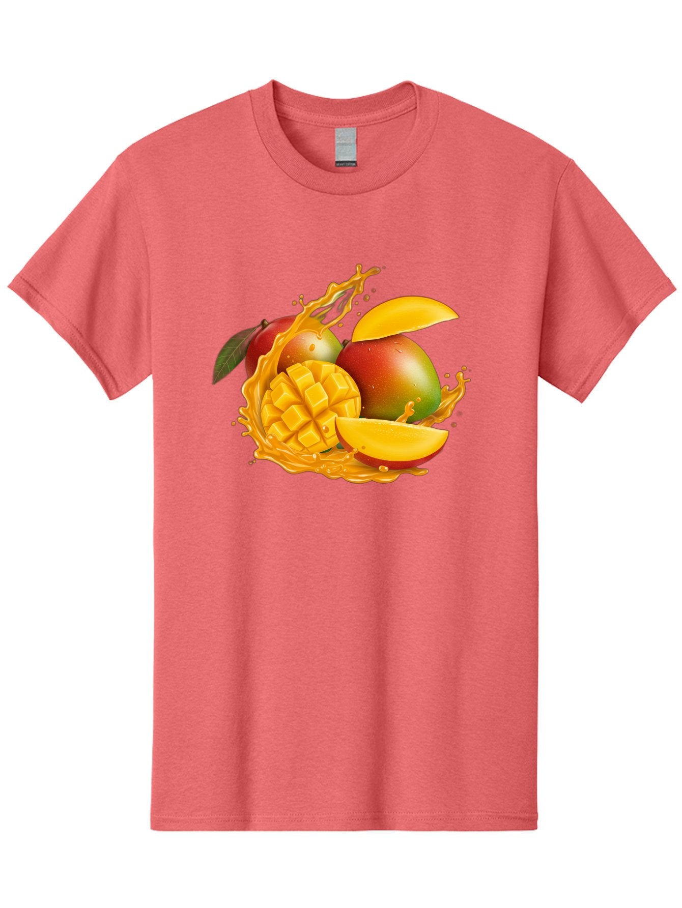 Mango-6 Men'S Graphic Tee, 100% Cotton, Comfortable Casual Summer Wear, Machine Washable, Juicy Mango, Mango Slices, Mango Chunks, Fresh Fruit, Tropical Fruit, Vibrant Colors, Splashing Juice, Mango Juice Bac133 13