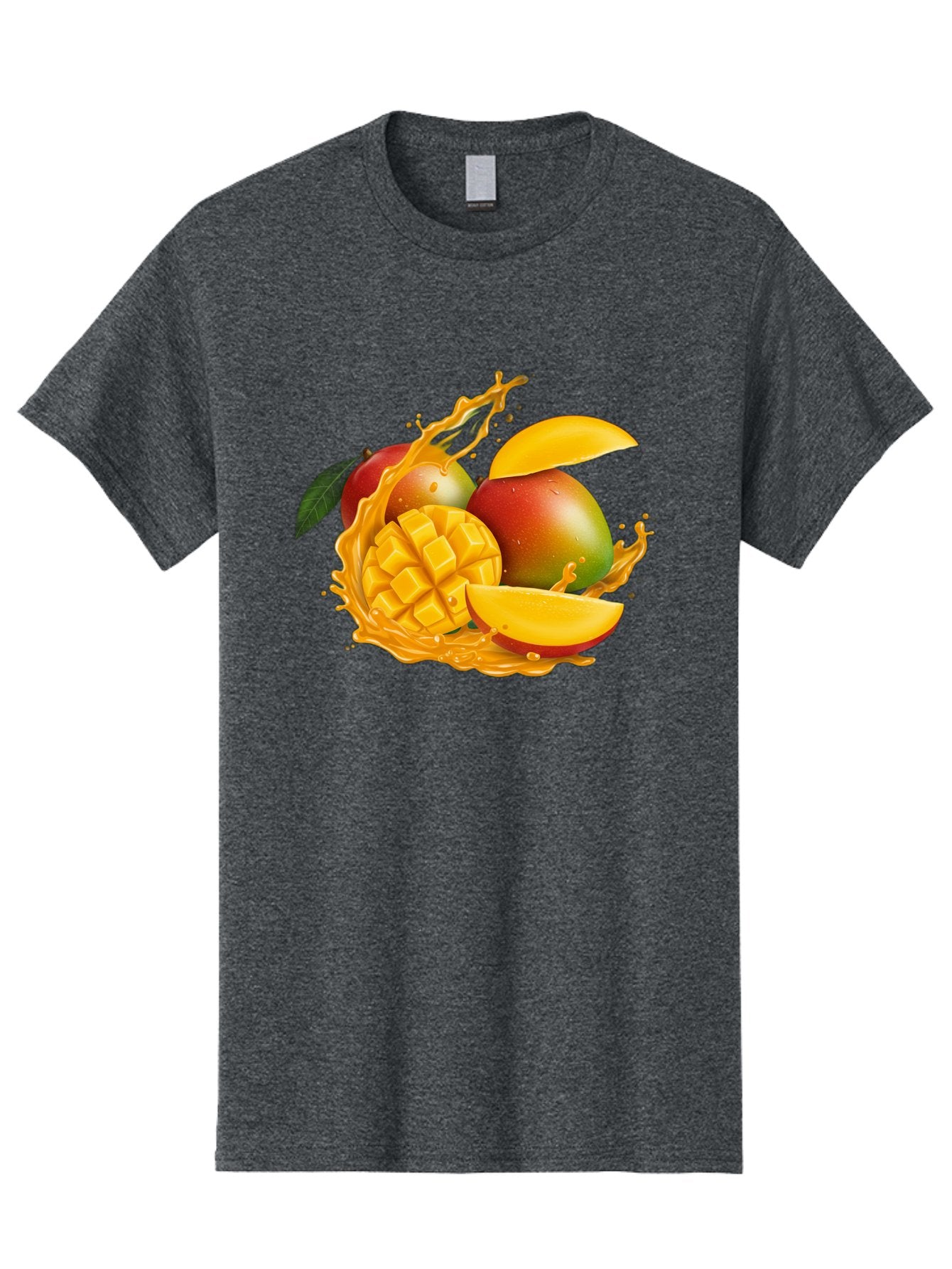 Mango-6 Men'S Graphic Tee, 100% Cotton, Comfortable Casual Summer Wear, Machine Washable, Juicy Mango, Mango Slices, Mango Chunks, Fresh Fruit, Tropical Fruit, Vibrant Colors, Splashing Juice, Mango Juice Bac133 4