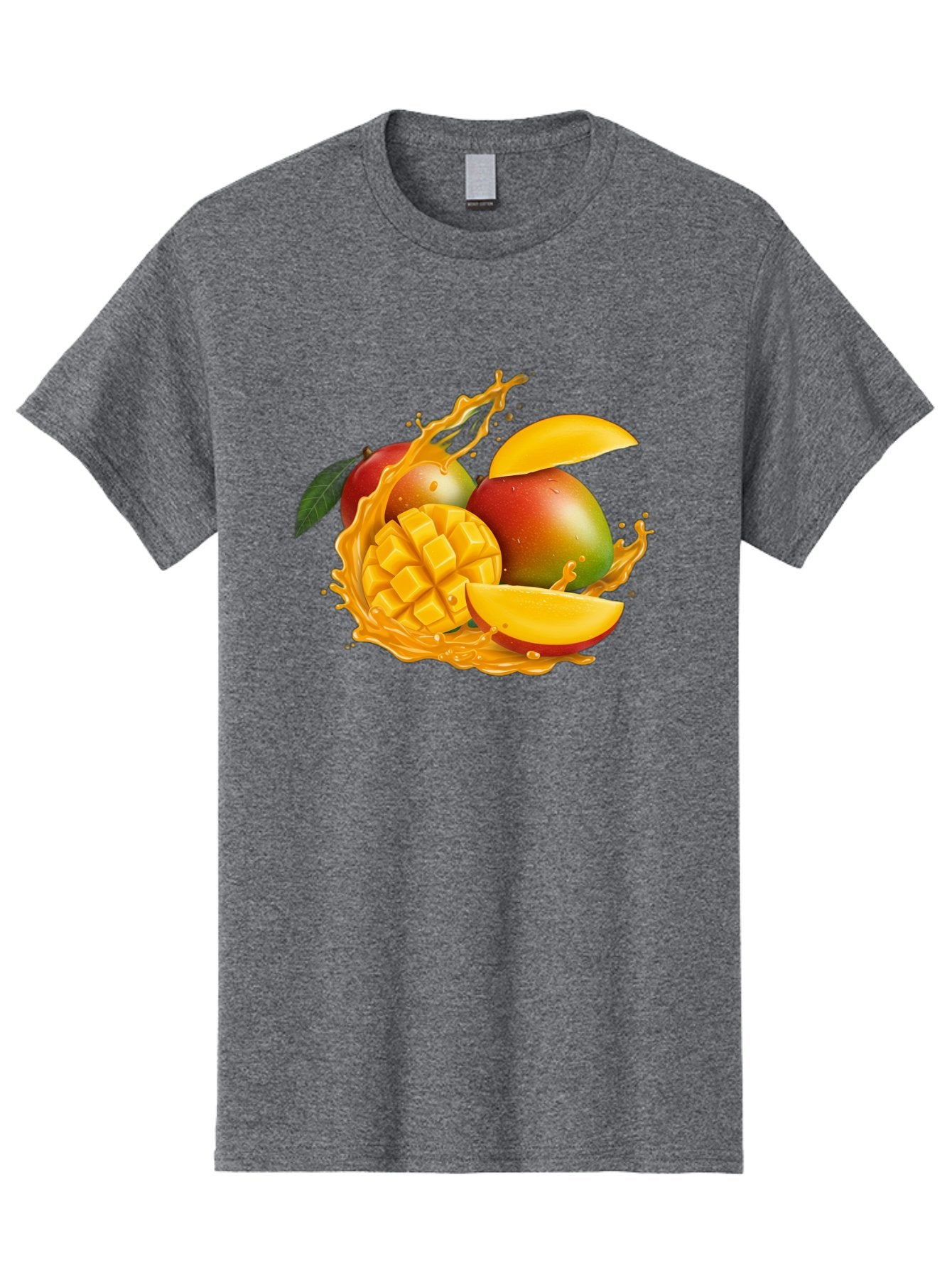 Mango-6 Men'S Graphic Tee, 100% Cotton, Comfortable Casual Summer Wear, Machine Washable, Juicy Mango, Mango Slices, Mango Chunks, Fresh Fruit, Tropical Fruit, Vibrant Colors, Splashing Juice, Mango Juice Bac133