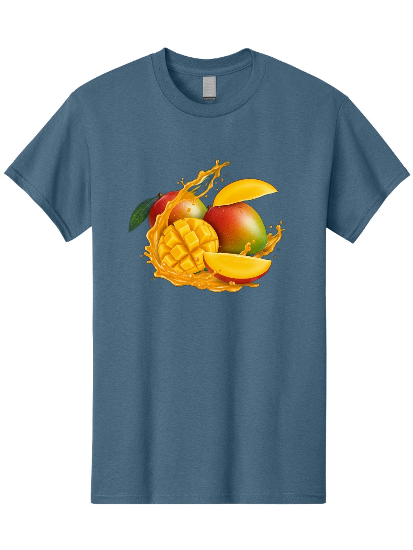 Mango-6 Men'S Graphic Tee, 100% Cotton, Comfortable Casual Summer Wear, Machine Washable, Juicy Mango, Mango Slices, Mango Chunks, Fresh Fruit, Tropical Fruit, Vibrant Colors, Splashing Juice, Mango Juice Bac133 15