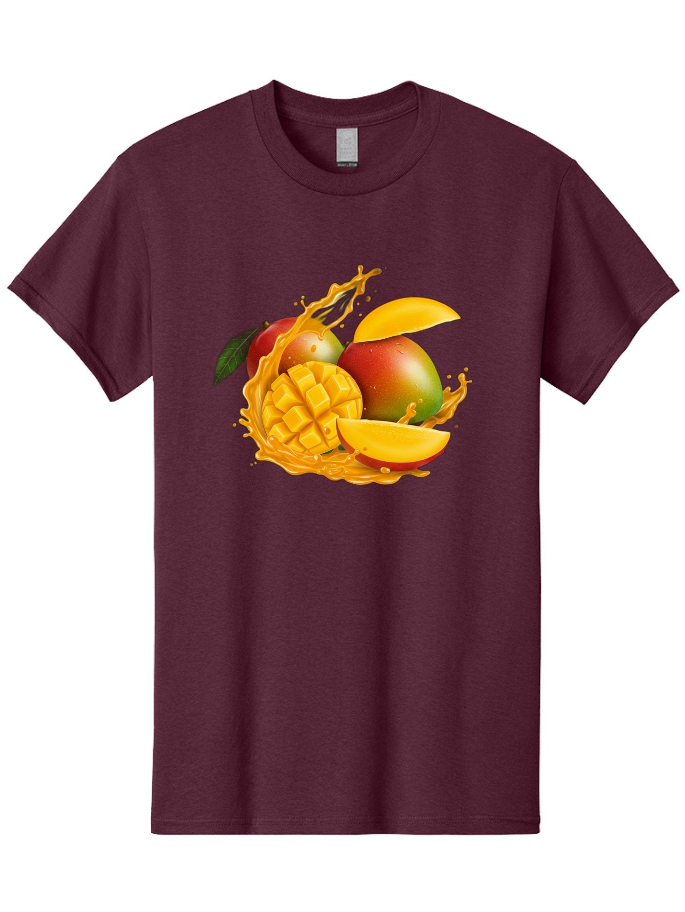 Mango-6 Men'S Graphic Tee, 100% Cotton, Comfortable Casual Summer Wear, Machine Washable, Juicy Mango, Mango Slices, Mango Chunks, Fresh Fruit, Tropical Fruit, Vibrant Colors, Splashing Juice, Mango Juice Bac133 3