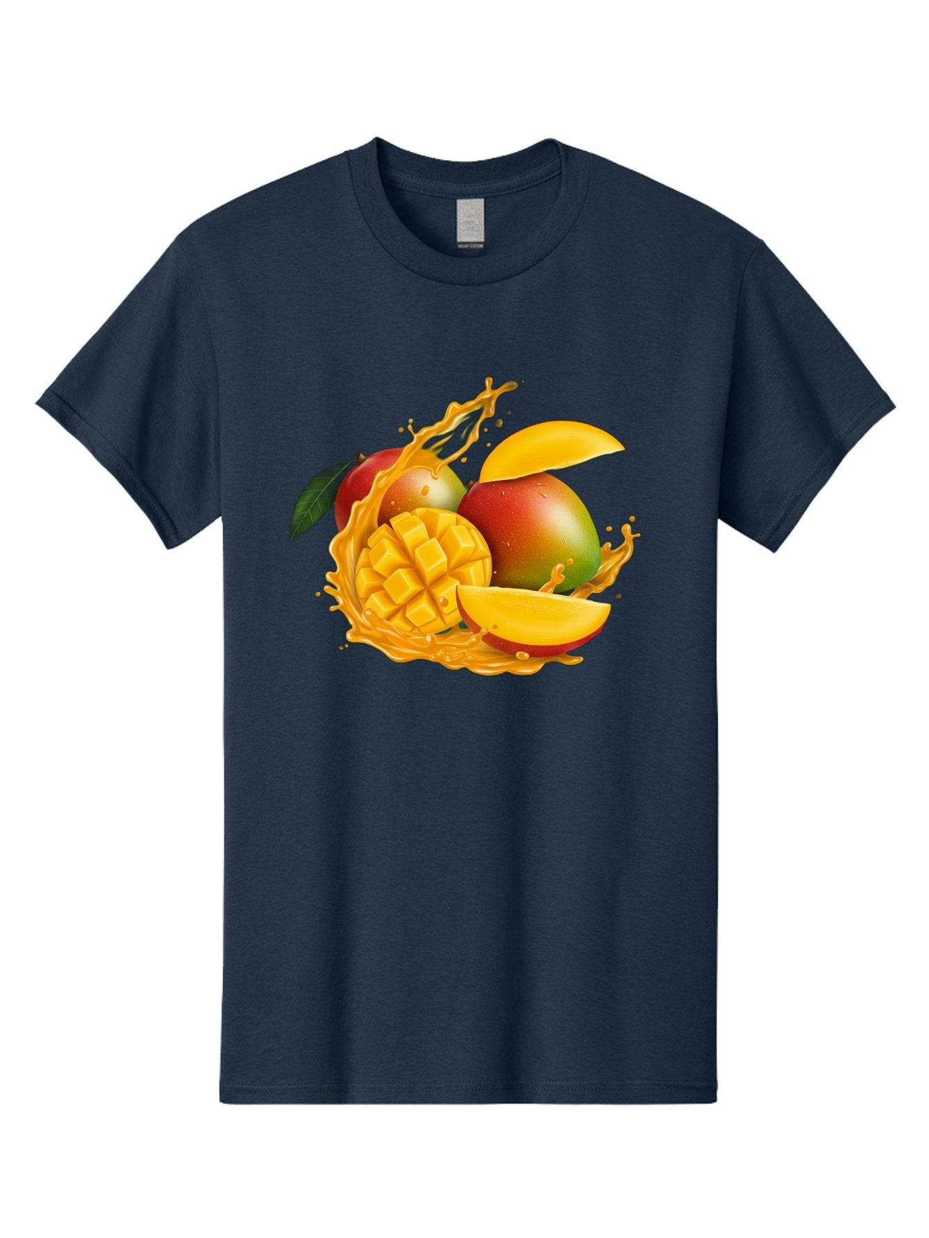 Mango-6 Men'S Graphic Tee, 100% Cotton, Comfortable Casual Summer Wear, Machine Washable, Juicy Mango, Mango Slices, Mango Chunks, Fresh Fruit, Tropical Fruit, Vibrant Colors, Splashing Juice, Mango Juice Bac133 9