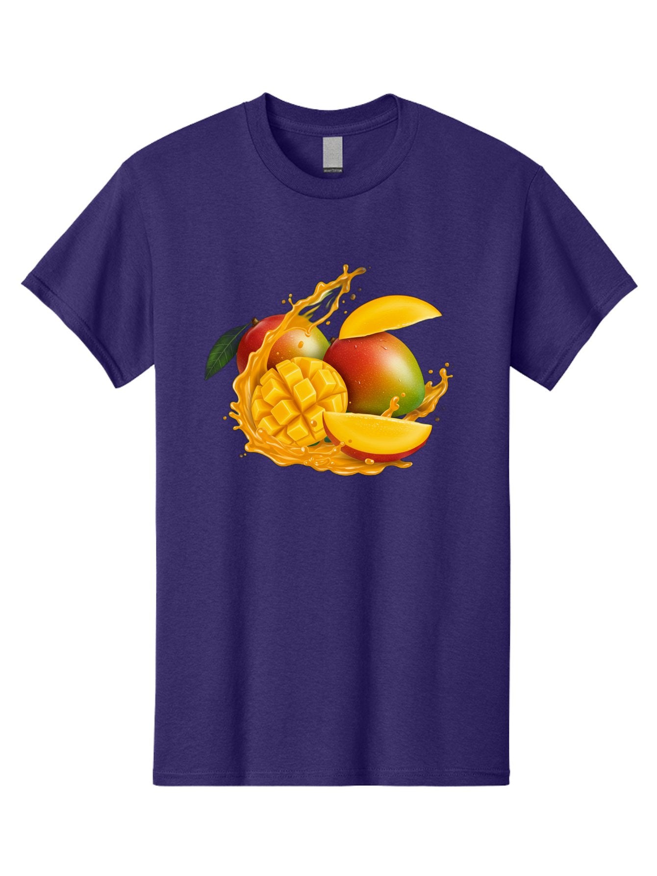 Mango-6 Men'S Graphic Tee, 100% Cotton, Comfortable Casual Summer Wear, Machine Washable, Juicy Mango, Mango Slices, Mango Chunks, Fresh Fruit, Tropical Fruit, Vibrant Colors, Splashing Juice, Mango Juice Bac133 7