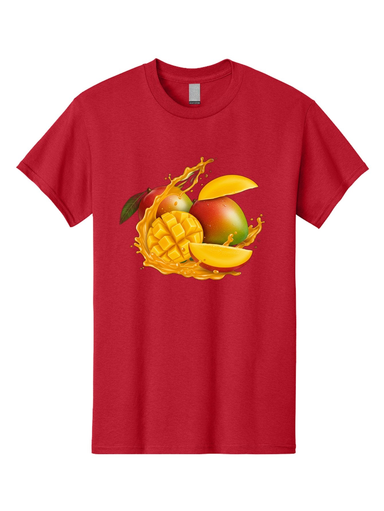 Mango-6 Men'S Graphic Tee, 100% Cotton, Comfortable Casual Summer Wear, Machine Washable, Juicy Mango, Mango Slices, Mango Chunks, Fresh Fruit, Tropical Fruit, Vibrant Colors, Splashing Juice, Mango Juice Bac133 8