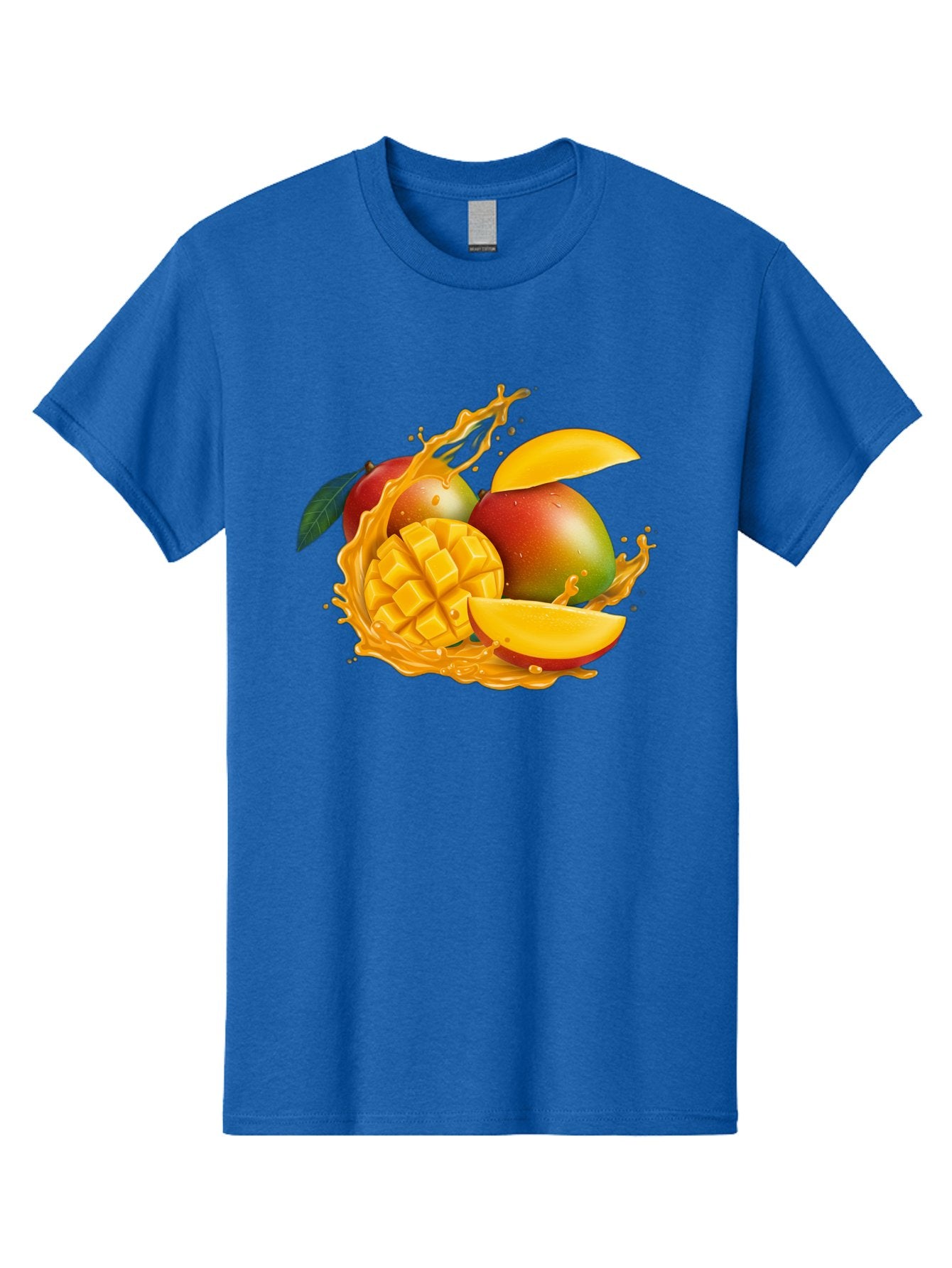 Mango-6 Men'S Graphic Tee, 100% Cotton, Comfortable Casual Summer Wear, Machine Washable, Juicy Mango, Mango Slices, Mango Chunks, Fresh Fruit, Tropical Fruit, Vibrant Colors, Splashing Juice, Mango Juice Bac133 14