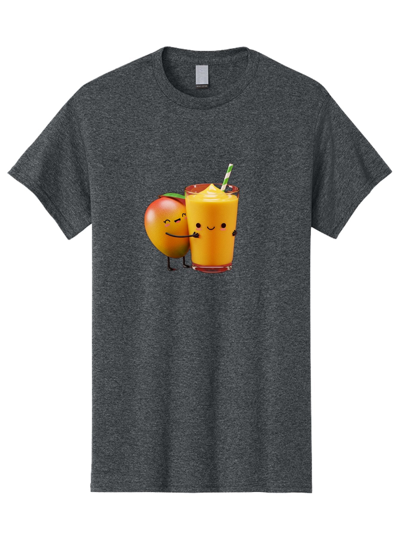 Mango-And-Smoothie Men'S Graphic Tee, 100% Cotton, Comfortable Casual Summer Wear, Machine Washable, Mango Smoothie, Mango Characters, Funny Illustration, Healthy Drink, Cartoon Fruit, Refreshing Beverage, Orange Juice, Happy Face, Bac134 9