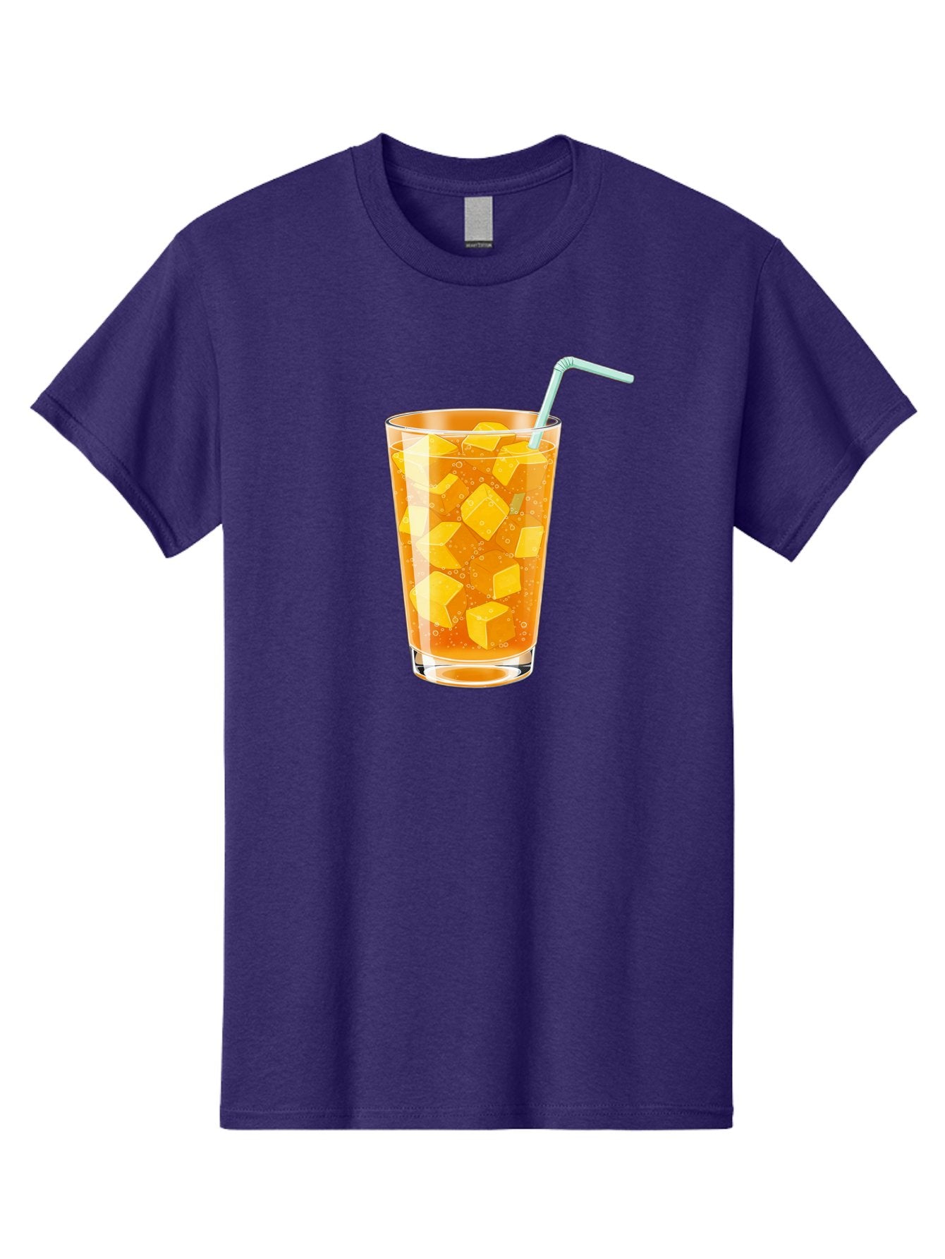 Mango-Drink Men'S Graphic Tee, 100% Cotton, Comfortable Casual Summer Wear, Machine Washable, Mango Juice, Refreshing Drink, Cold Beverage, Fruit Cubes, Glass With Straw, Summer Drink, Healthy Drink, Mango Flavor, Fizzy Drink, Citrus Drink Bac141 4