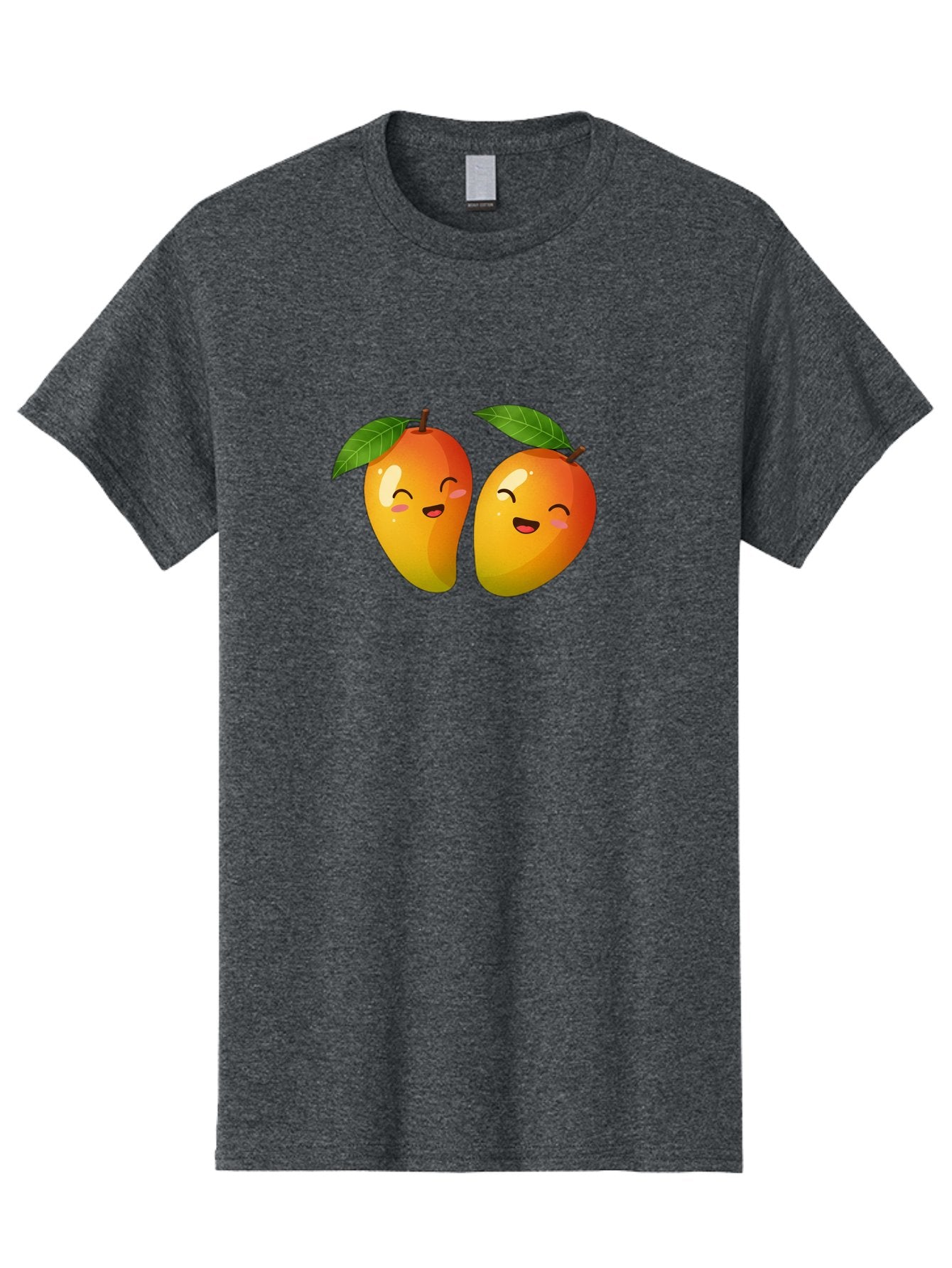 Mango-Emoticons Men'S Graphic Tee, 100% Cotton, Comfortable Casual Summer Wear, Machine Washable, Cartoon Mangoes, Happy Faces, Smiling Fruits, Vibrant Orange, Green Leaves, Cute Illustration, Fruit Emoji, Kawaii Art, Digital Art, Bac142 14