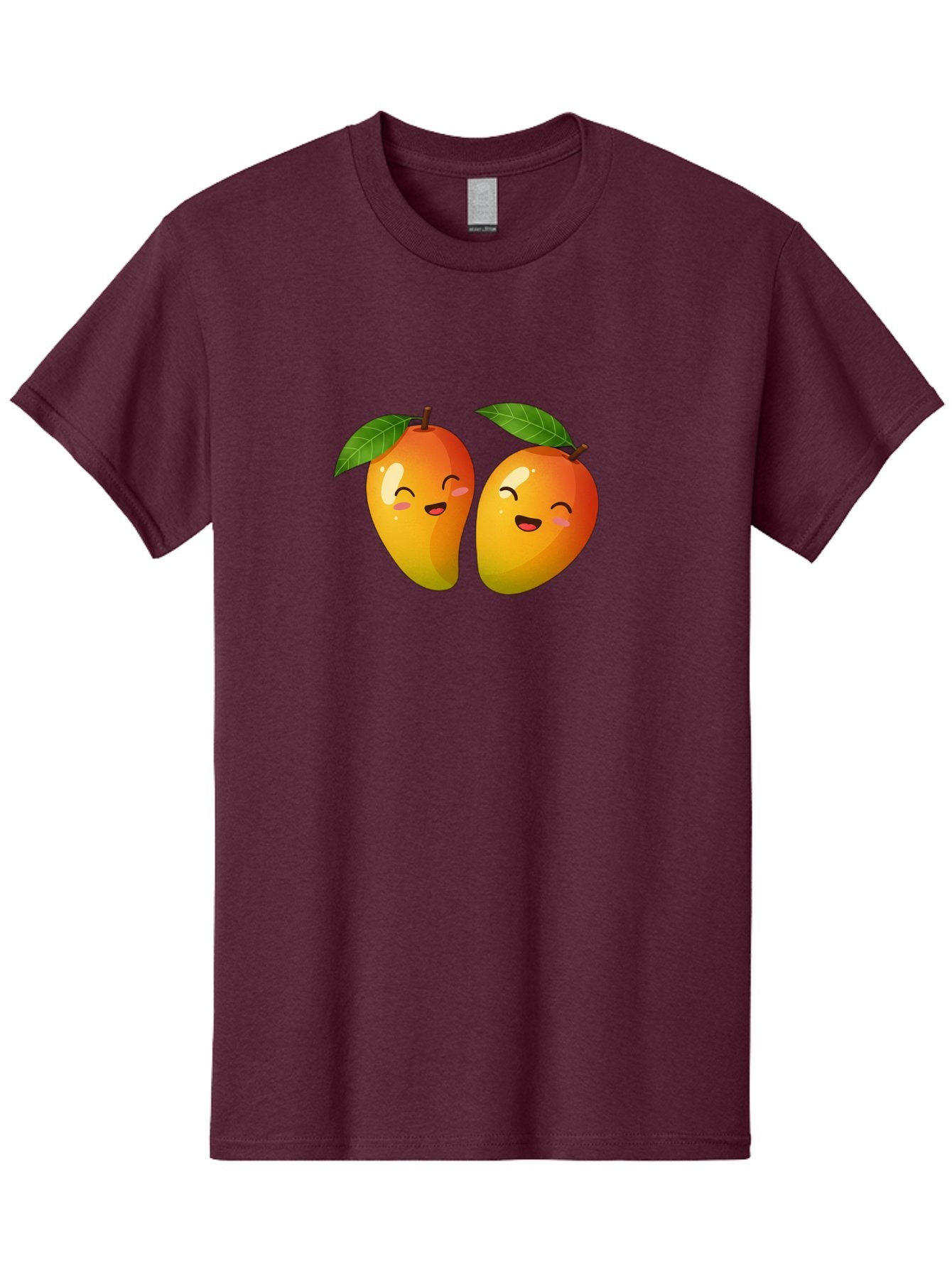 Mango-Emoticons Men'S Graphic Tee, 100% Cotton, Comfortable Casual Summer Wear, Machine Washable, Cartoon Mangoes, Happy Faces, Smiling Fruits, Vibrant Orange, Green Leaves, Cute Illustration, Fruit Emoji, Kawaii Art, Digital Art, Bac142 4