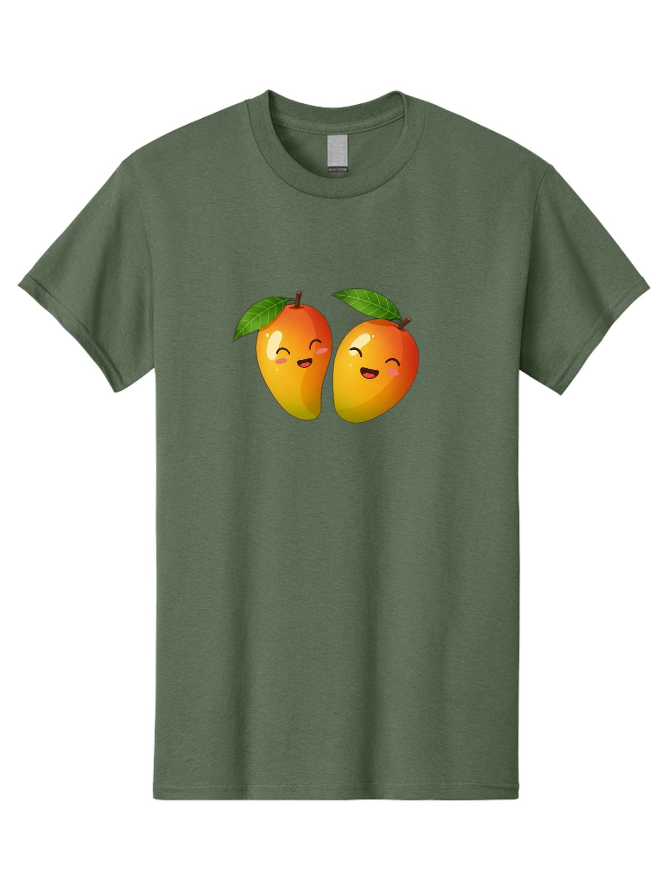 Mango-Emoticons Men'S Graphic Tee, 100% Cotton, Comfortable Casual Summer Wear, Machine Washable, Cartoon Mangoes, Happy Faces, Smiling Fruits, Vibrant Orange, Green Leaves, Cute Illustration, Fruit Emoji, Kawaii Art, Digital Art, Bac142 11
