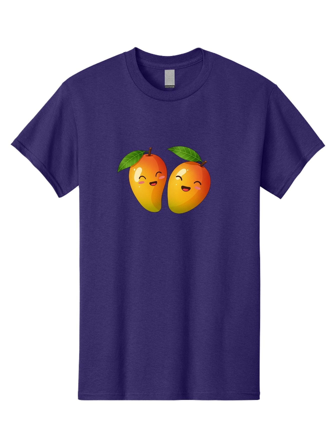 Mango-Emoticons Men'S Graphic Tee, 100% Cotton, Comfortable Casual Summer Wear, Machine Washable, Cartoon Mangoes, Happy Faces, Smiling Fruits, Vibrant Orange, Green Leaves, Cute Illustration, Fruit Emoji, Kawaii Art, Digital Art, Bac142 13