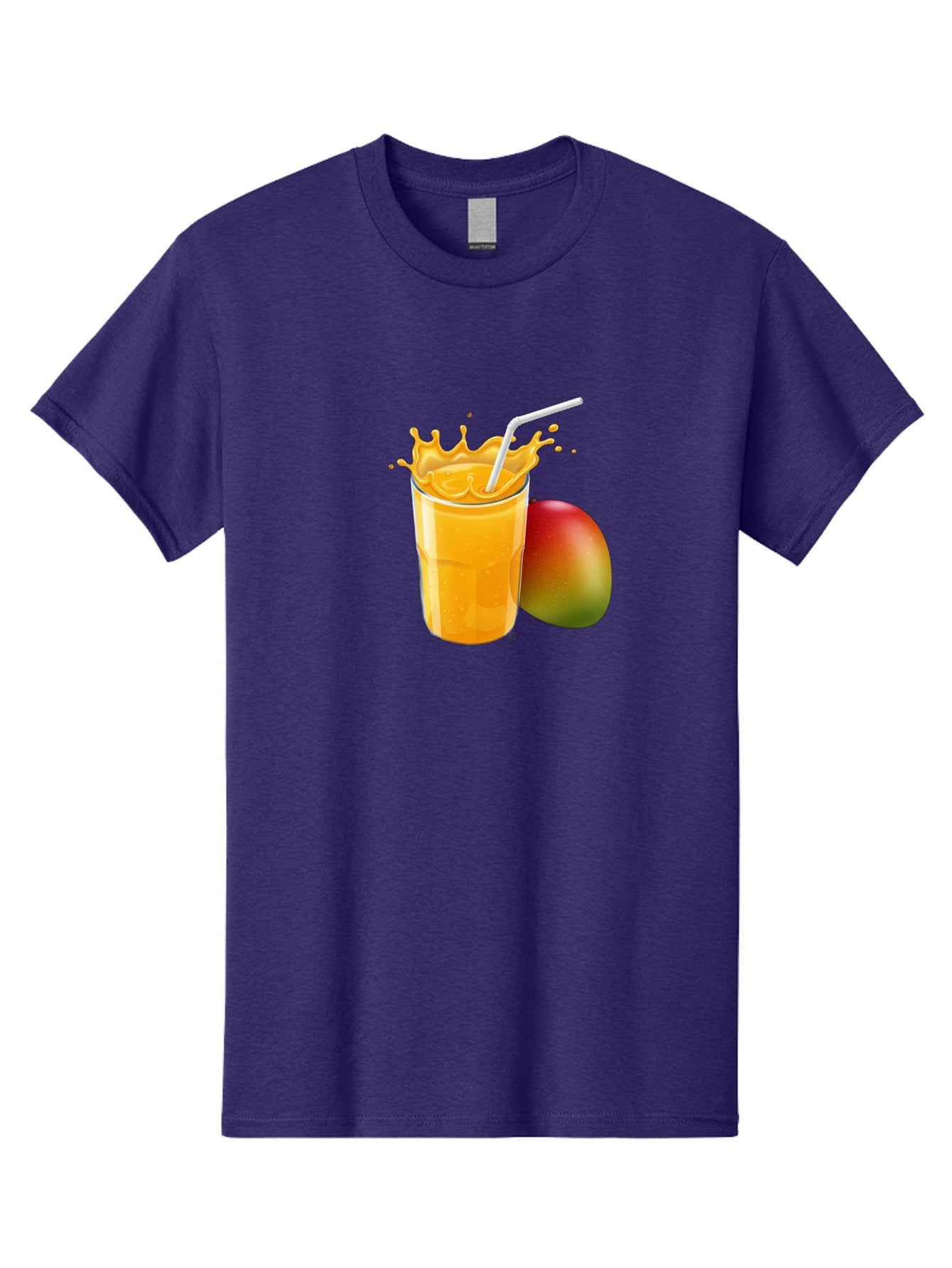 Mango-Juice-3 Men'S Graphic Tee, 100% Cotton, Comfortable Casual Summer Wear, Machine Washable, Mango Juice, Refreshing Drink, Tropical Flavor, Summer Beverage, Healthy Smoothie, Vibrant Orange Color, Splashing Juice, Straw, Whole Mango, Bac147 15