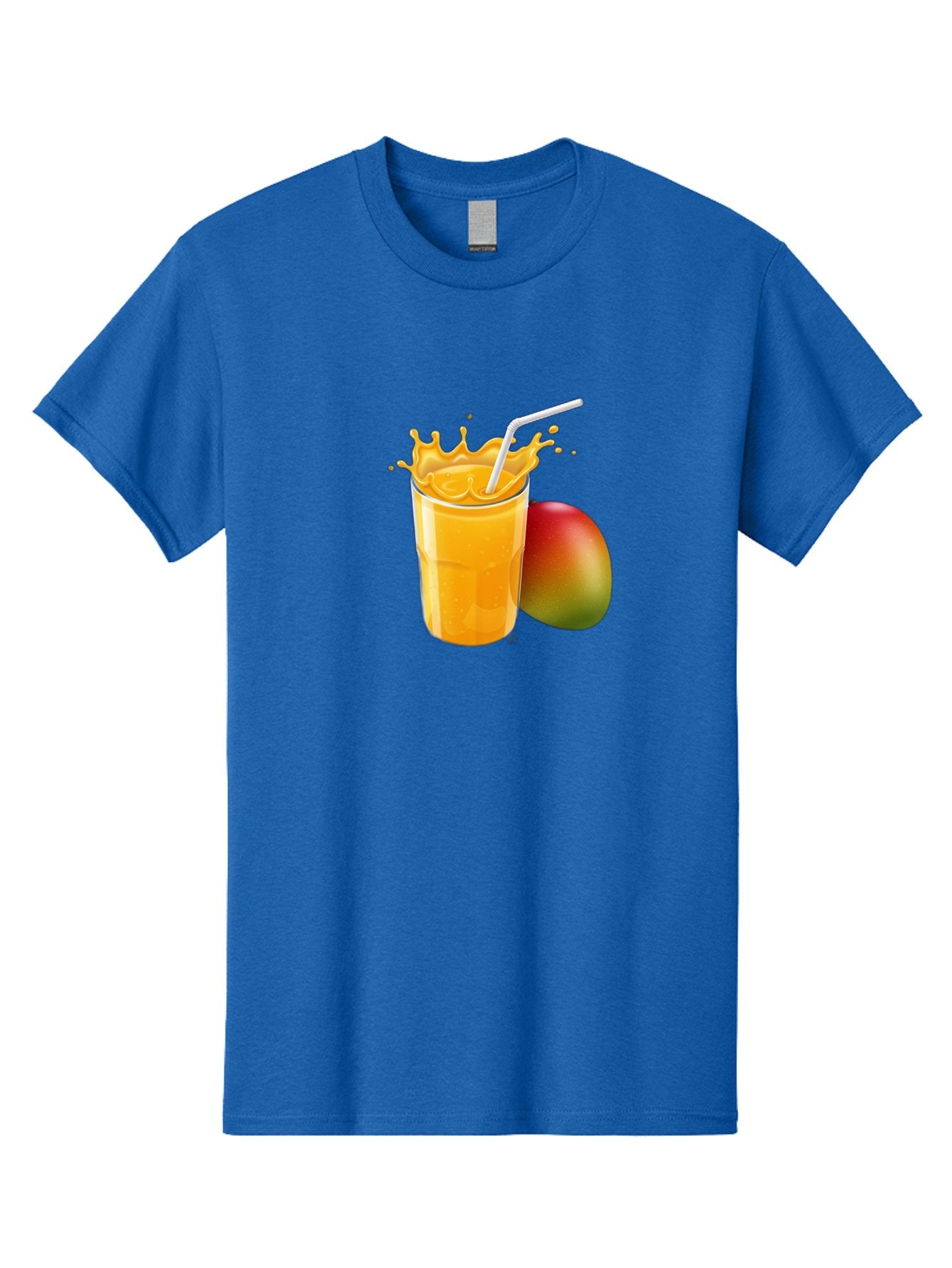 Mango-Juice-3 Men'S Graphic Tee, 100% Cotton, Comfortable Casual Summer Wear, Machine Washable, Mango Juice, Refreshing Drink, Tropical Flavor, Summer Beverage, Healthy Smoothie, Vibrant Orange Color, Splashing Juice, Straw, Whole Mango, Bac147 10