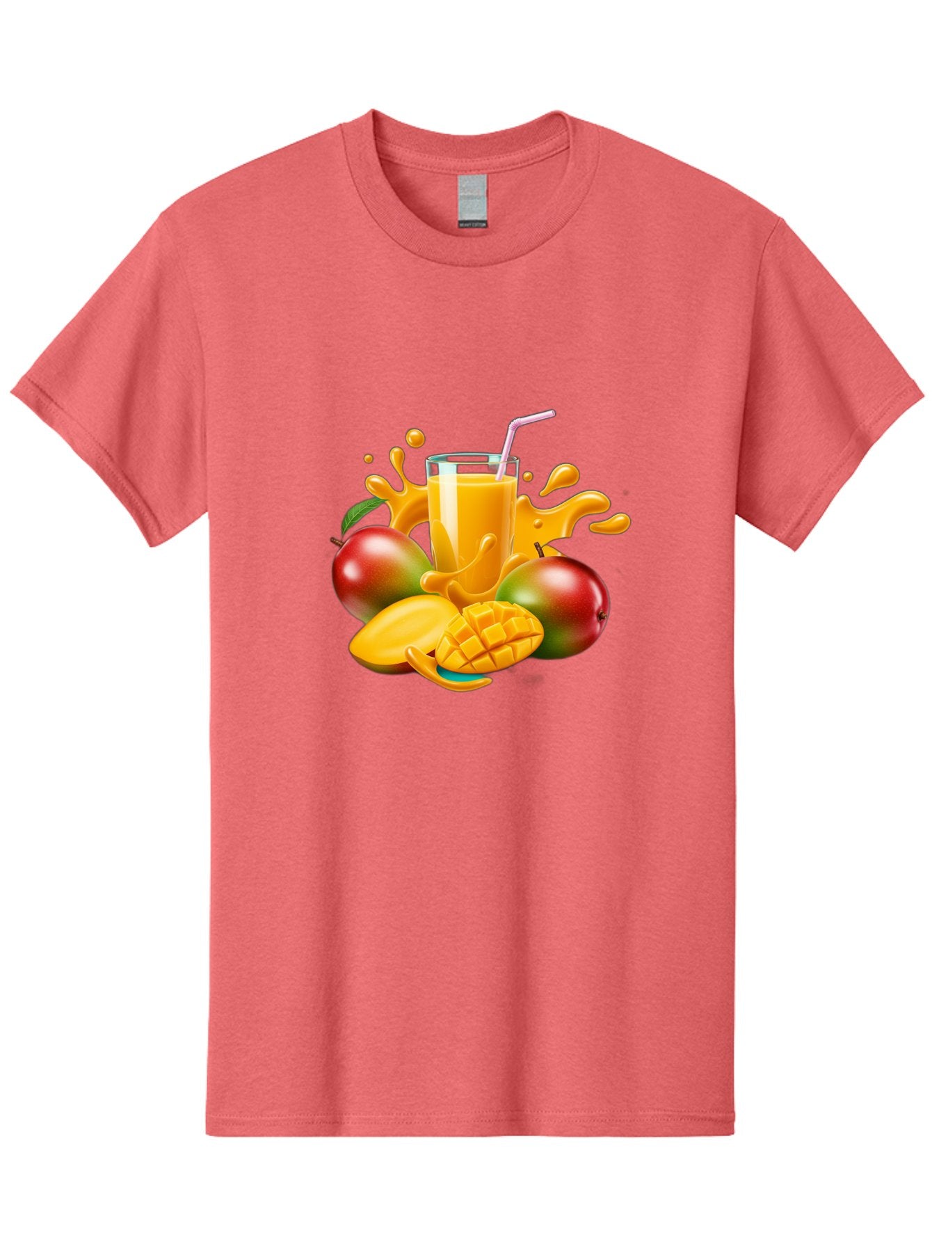 Mango-Juice-4 Men'S Graphic Tee, 100% Cotton, Comfortable Casual Summer Wear, Machine Washable, Fresh Mango Juice, Ripe Mangoes, Healthy Drink, Refreshing Beverage, Tropical Flavors, Fruit Smoothie, Vibrant Colors, Juice Splash Bac148 9
