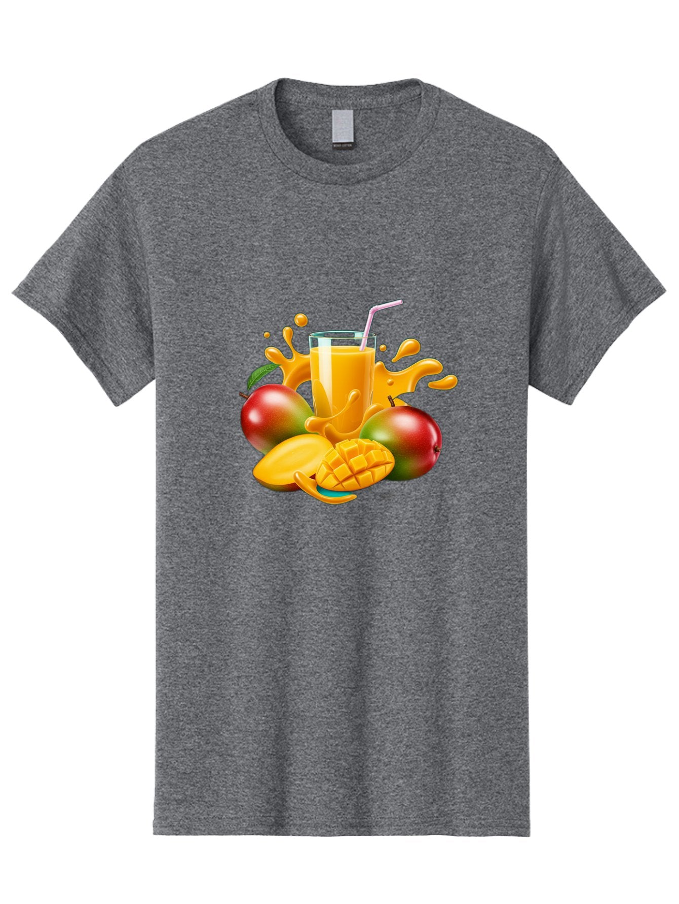 Mango-Juice-4 Men'S Graphic Tee, 100% Cotton, Comfortable Casual Summer Wear, Machine Washable, Fresh Mango Juice, Ripe Mangoes, Healthy Drink, Refreshing Beverage, Tropical Flavors, Fruit Smoothie, Vibrant Colors, Juice Splash Bac148 13