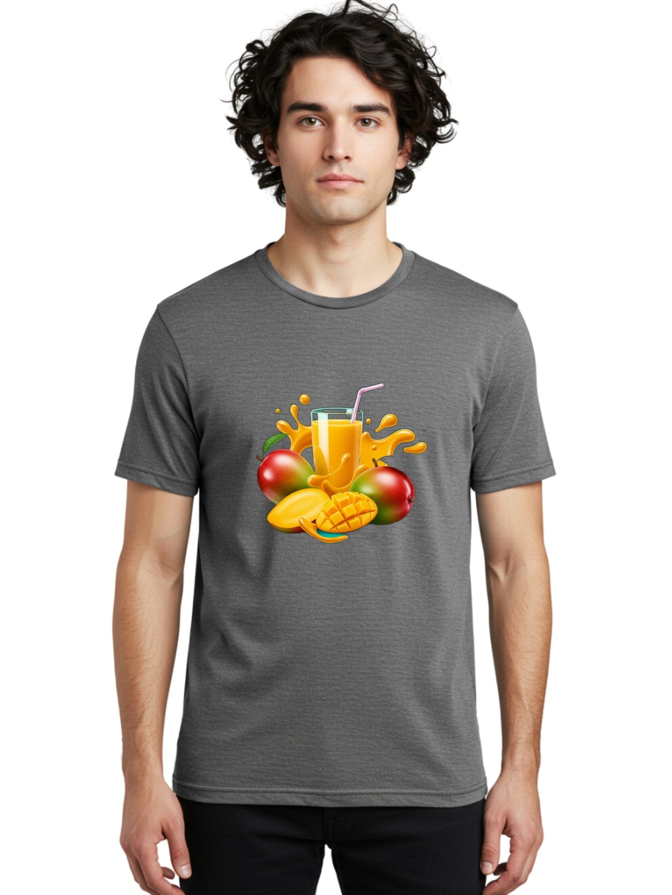 Mango-Juice-4 Men'S Graphic Tee, 100% Cotton, Comfortable Casual Summer Wear, Machine Washable, Fresh Mango Juice, Ripe Mangoes, Healthy Drink, Refreshing Beverage, Tropical Flavors, Fruit Smoothie, Vibrant Colors, Juice Splash Bac148 20