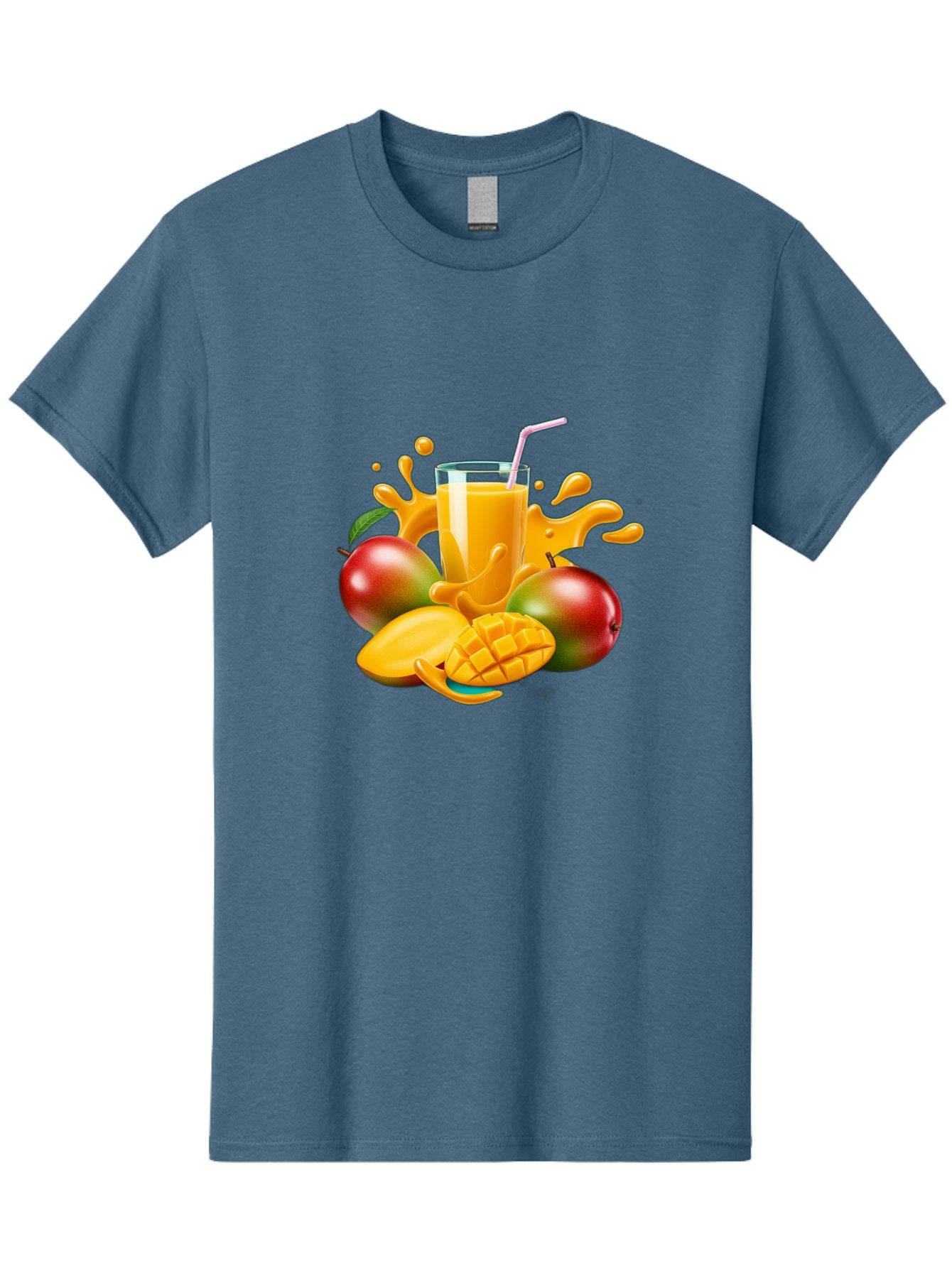 Mango-Juice-4 Men'S Graphic Tee, 100% Cotton, Comfortable Casual Summer Wear, Machine Washable, Fresh Mango Juice, Ripe Mangoes, Healthy Drink, Refreshing Beverage, Tropical Flavors, Fruit Smoothie, Vibrant Colors, Juice Splash Bac148 12