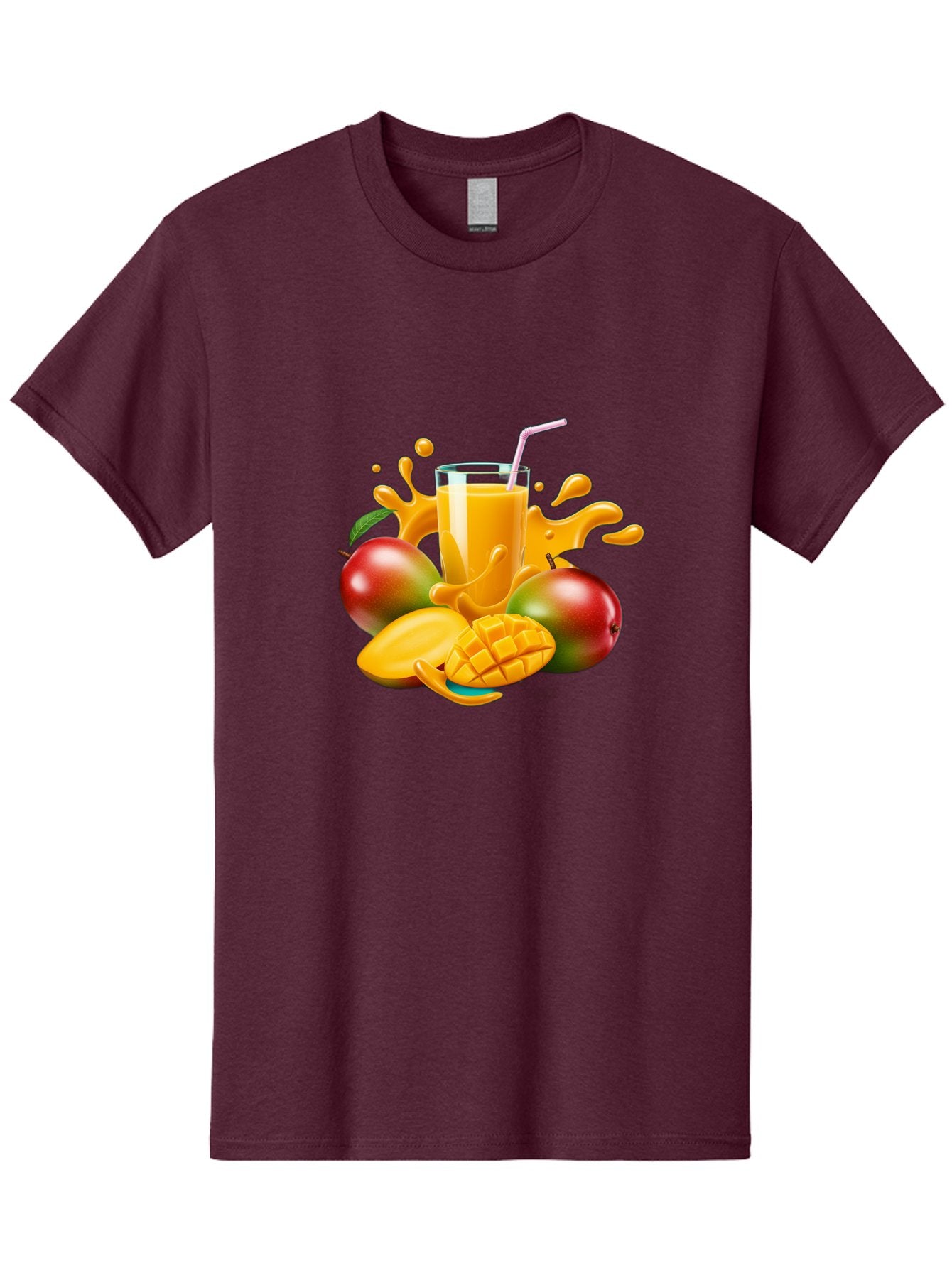 Mango-Juice-4 Men'S Graphic Tee, 100% Cotton, Comfortable Casual Summer Wear, Machine Washable, Fresh Mango Juice, Ripe Mangoes, Healthy Drink, Refreshing Beverage, Tropical Flavors, Fruit Smoothie, Vibrant Colors, Juice Splash Bac148 5