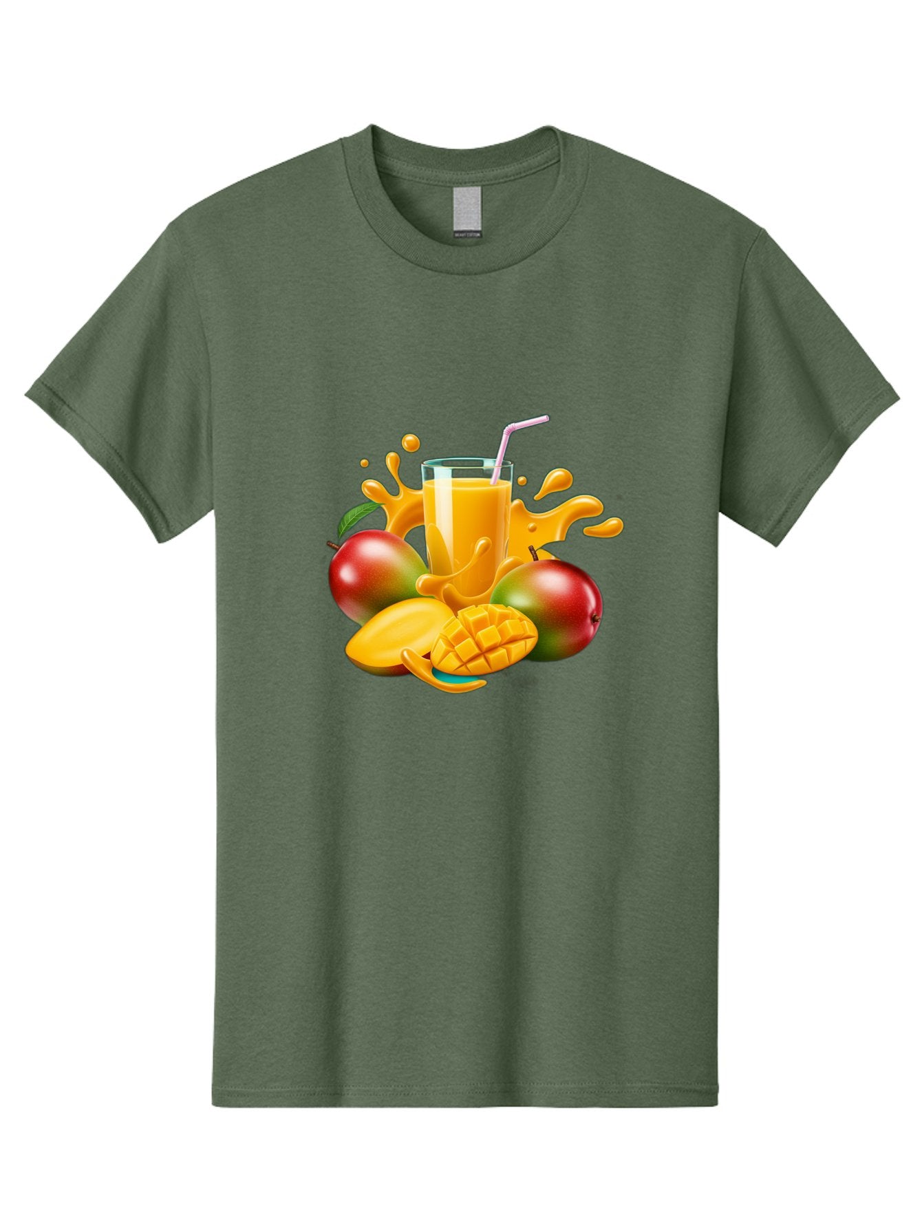 Mango-Juice-4 Men'S Graphic Tee, 100% Cotton, Comfortable Casual Summer Wear, Machine Washable, Fresh Mango Juice, Ripe Mangoes, Healthy Drink, Refreshing Beverage, Tropical Flavors, Fruit Smoothie, Vibrant Colors, Juice Splash Bac148 14