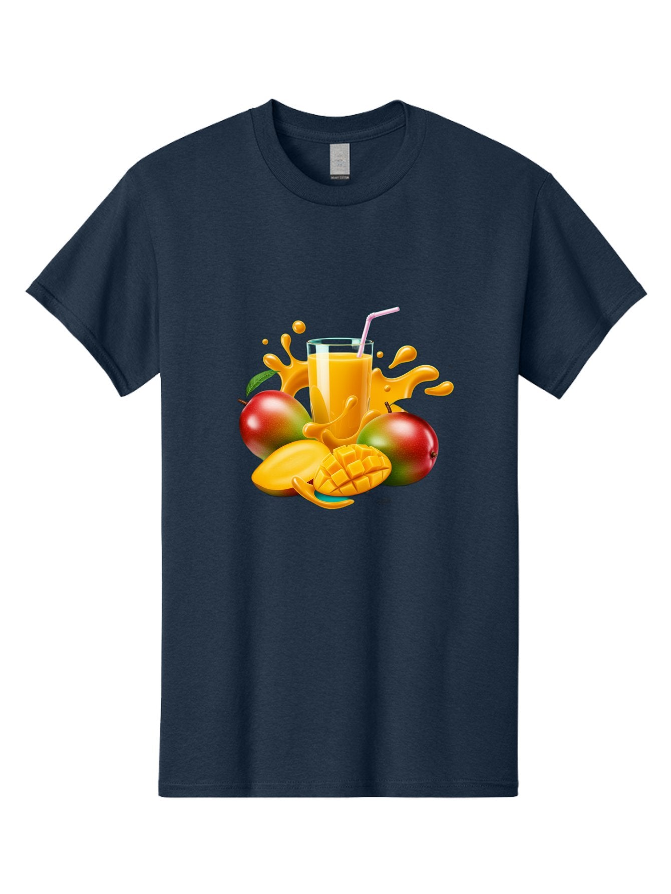 Mango-Juice-4 Men'S Graphic Tee, 100% Cotton, Comfortable Casual Summer Wear, Machine Washable, Fresh Mango Juice, Ripe Mangoes, Healthy Drink, Refreshing Beverage, Tropical Flavors, Fruit Smoothie, Vibrant Colors, Juice Splash Bac148 4