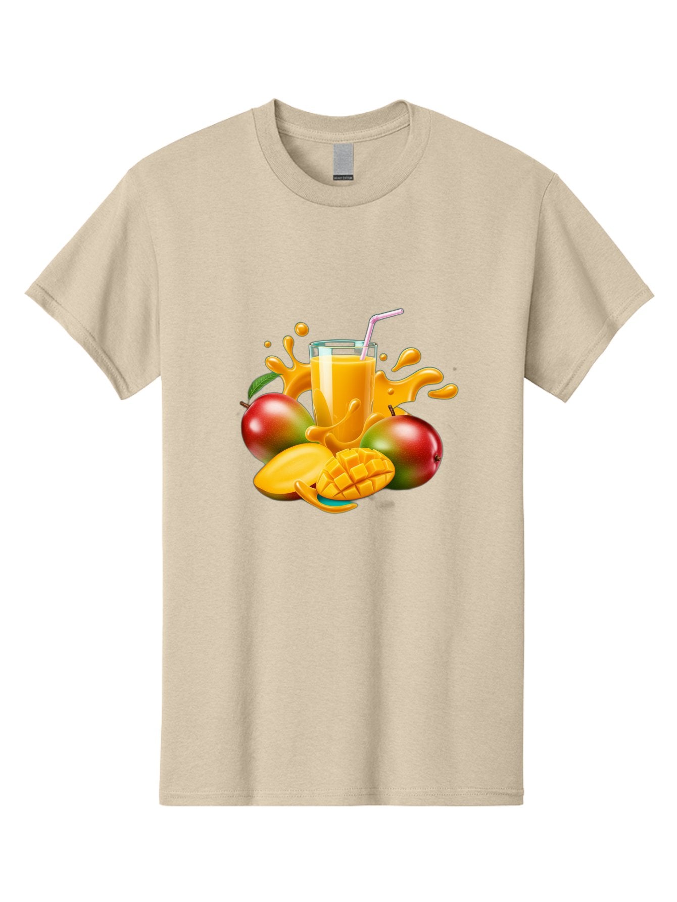 Mango-Juice-4 Men'S Graphic Tee, 100% Cotton, Comfortable Casual Summer Wear, Machine Washable, Fresh Mango Juice, Ripe Mangoes, Healthy Drink, Refreshing Beverage, Tropical Flavors, Fruit Smoothie, Vibrant Colors, Juice Splash Bac148